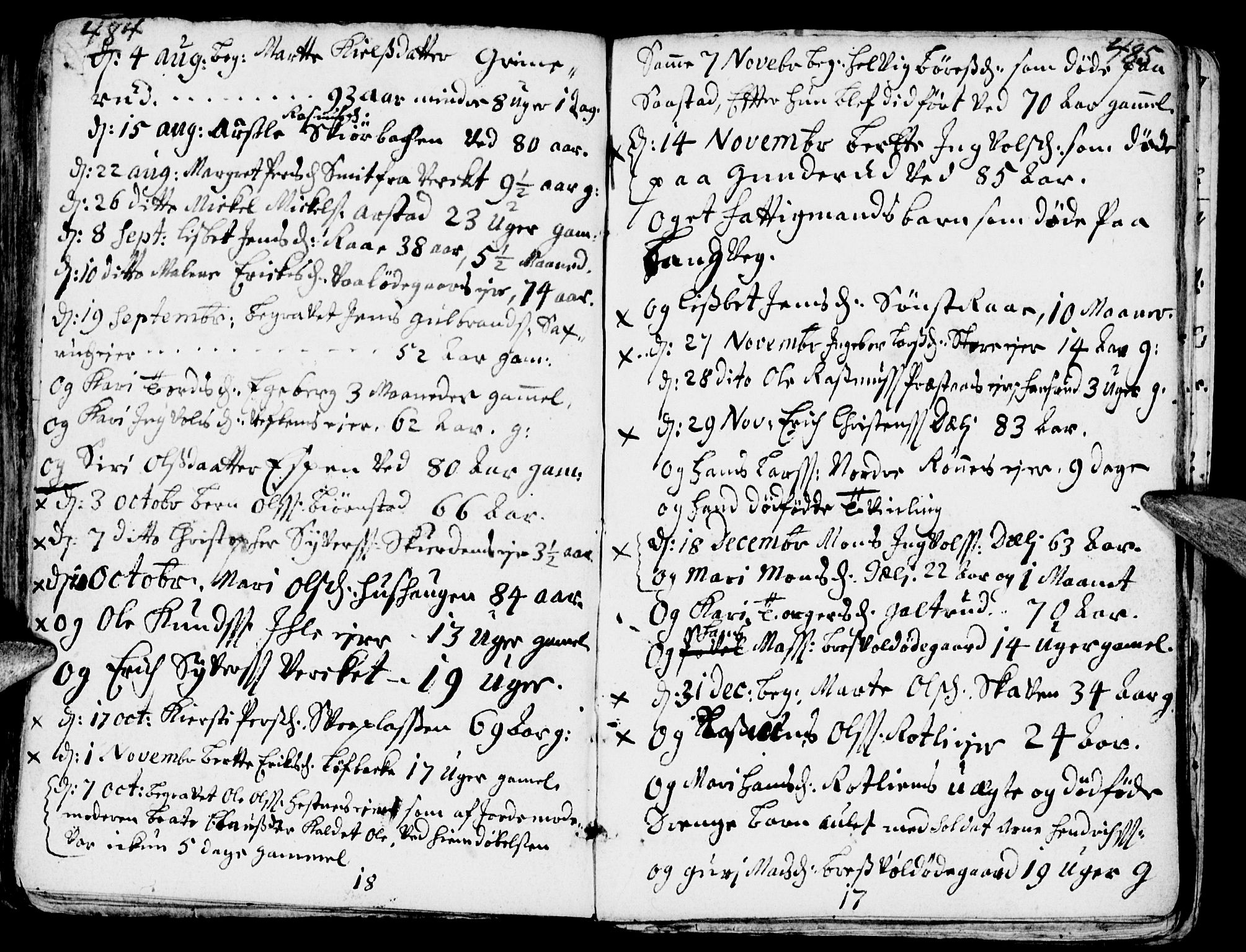 Stange prestekontor, AV/SAH-PREST-002/K/L0002: Parish register (official) no. 2, 1724-1740, p. 484-485