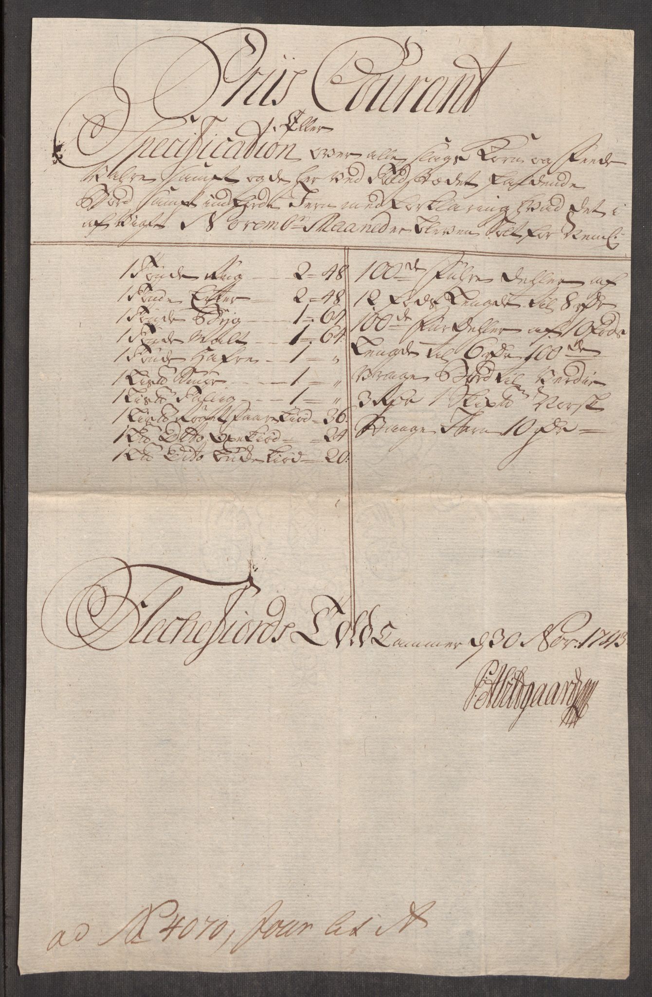 Rentekammeret inntil 1814, Realistisk ordnet avdeling, RA/EA-4070/Oe/L0002: [Ø1]: Priskuranter, 1740-1744, p. 817