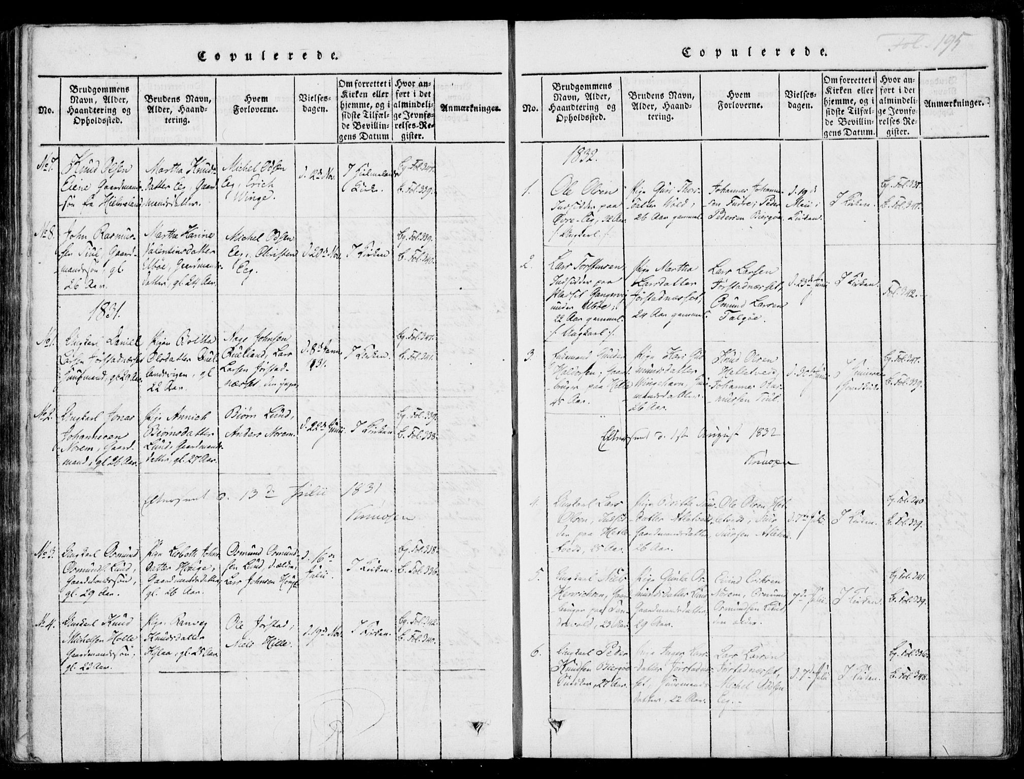 Nedstrand sokneprestkontor, SAST/A-101841/01/IV: Parish register (official) no. A 7, 1816-1870, p. 195