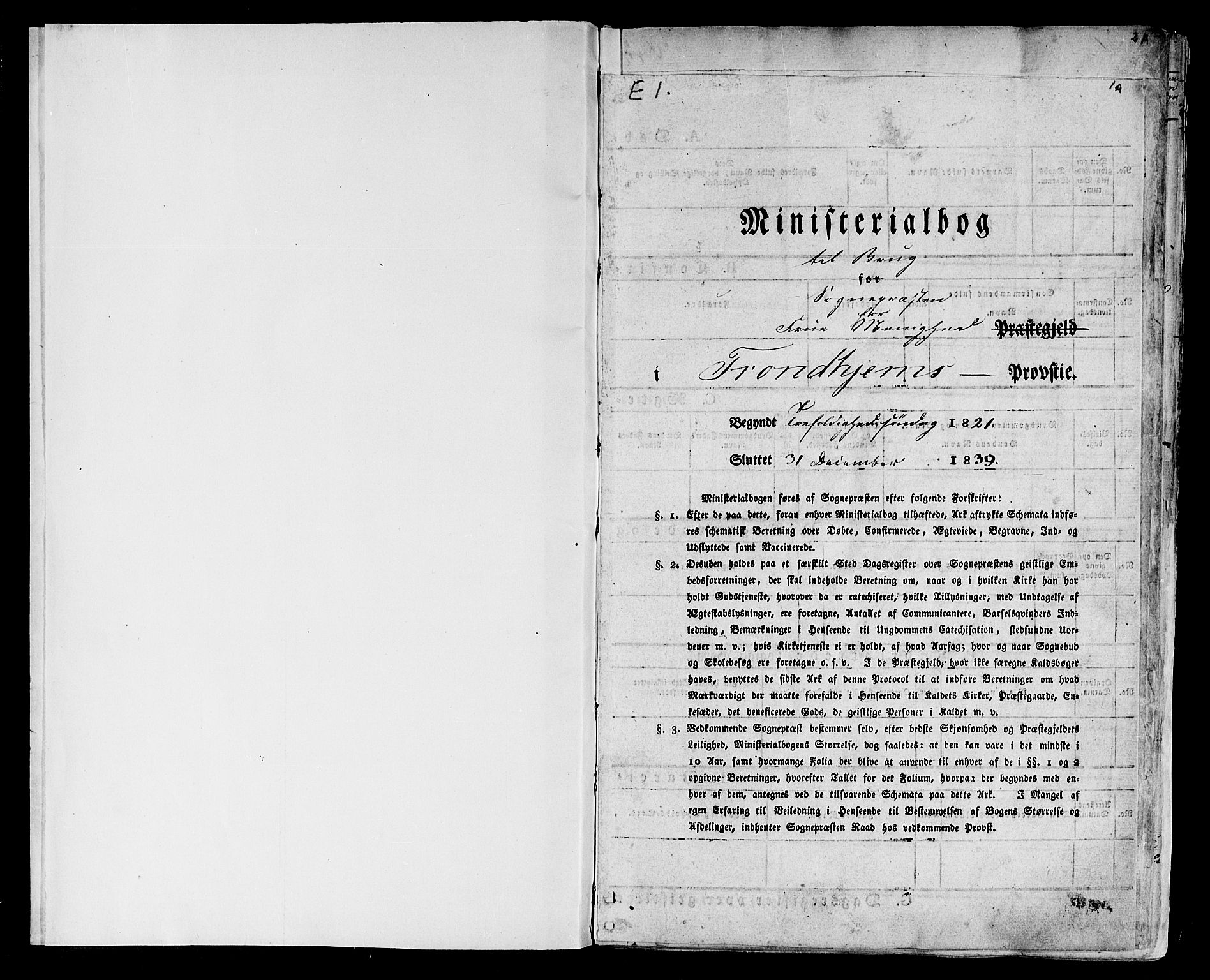 Ministerialprotokoller, klokkerbøker og fødselsregistre - Sør-Trøndelag, SAT/A-1456/602/L0108: Parish register (official) no. 602A06, 1821-1839