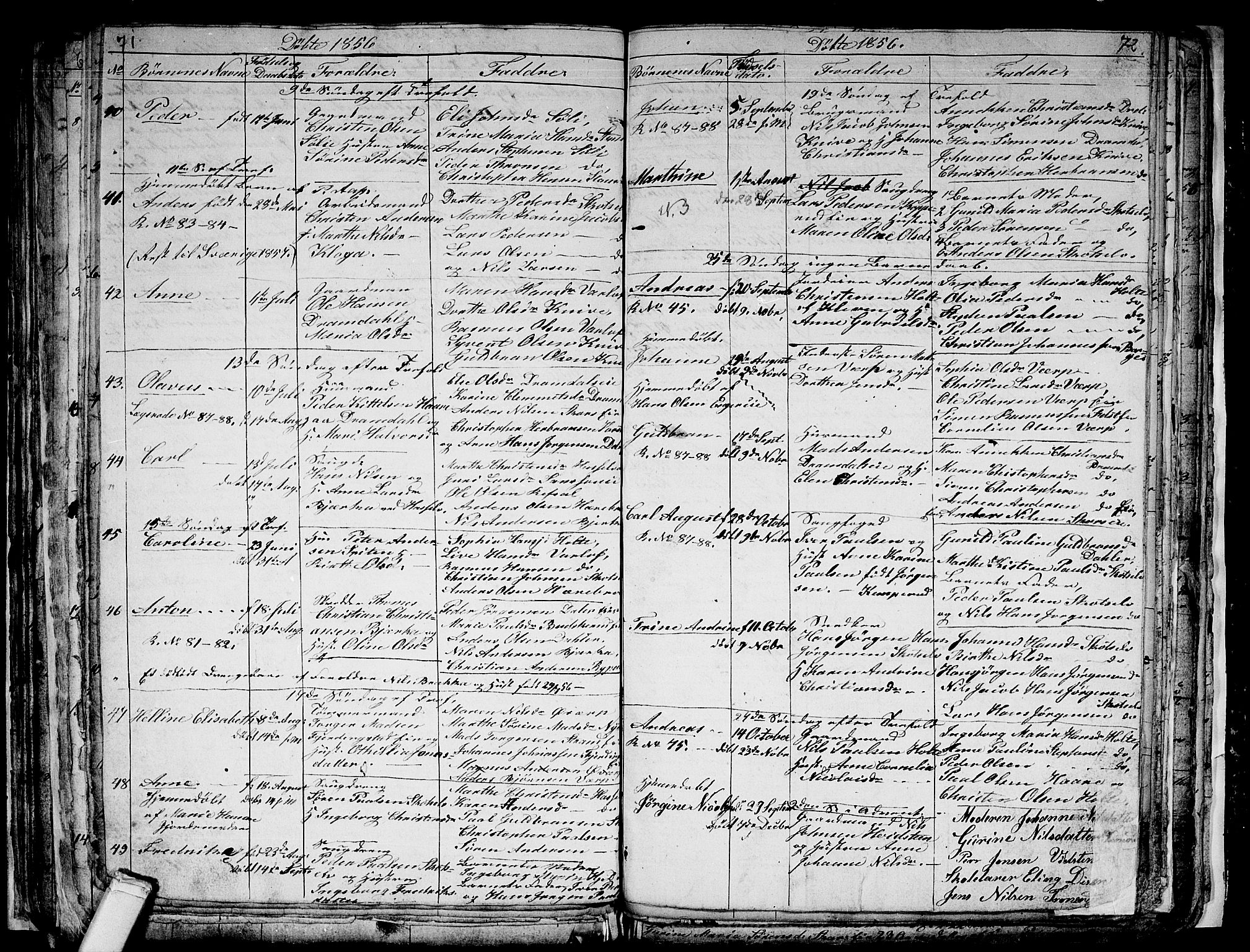 Eiker kirkebøker, SAKO/A-4/G/Gb/L0001: Parish register (copy) no. II 1, 1844-1864, p. 71-72