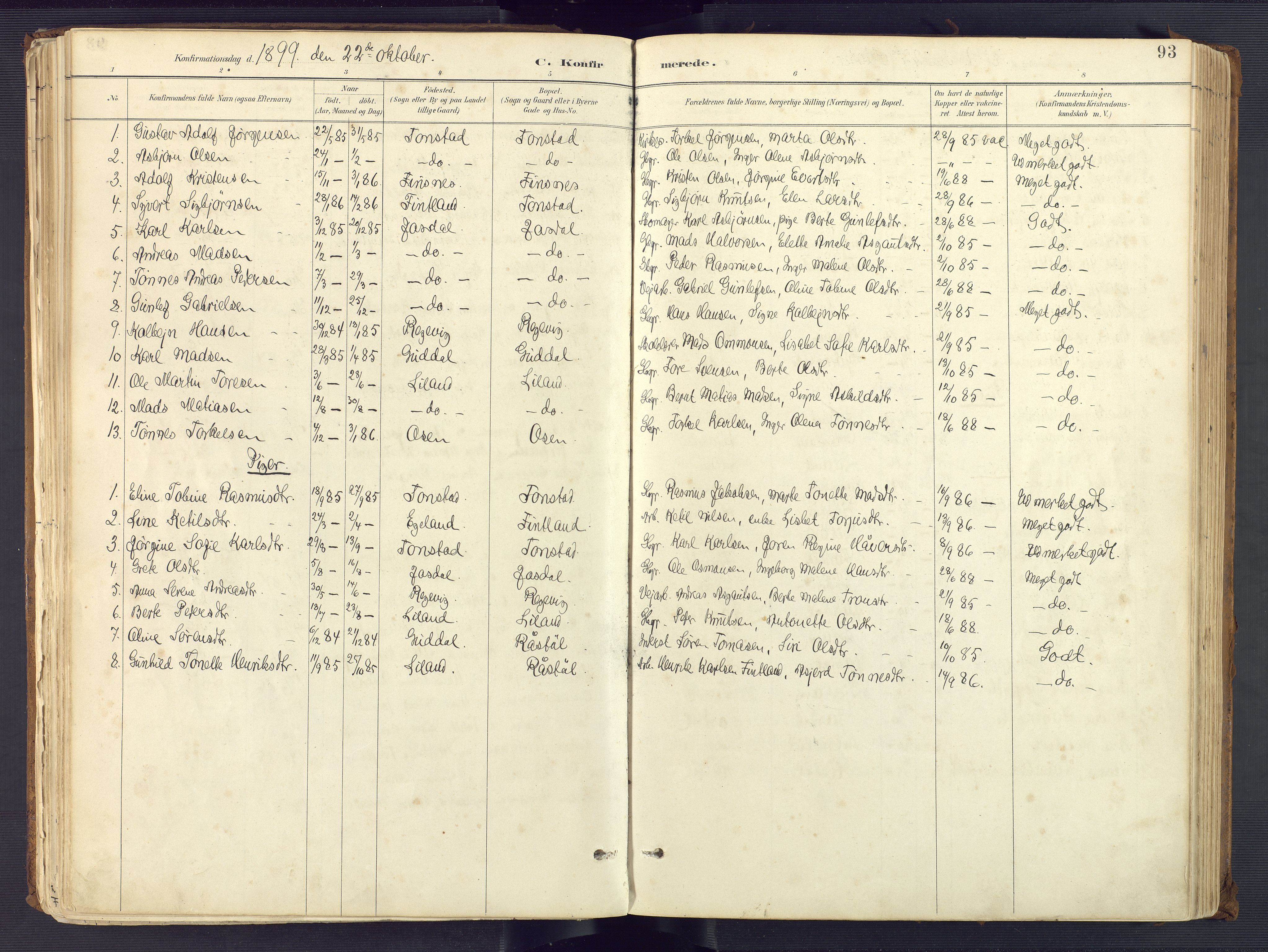 Sirdal sokneprestkontor, SAK/1111-0036/F/Fa/Fab/L0004: Parish register (official) no. A 4, 1887-1919, p. 93