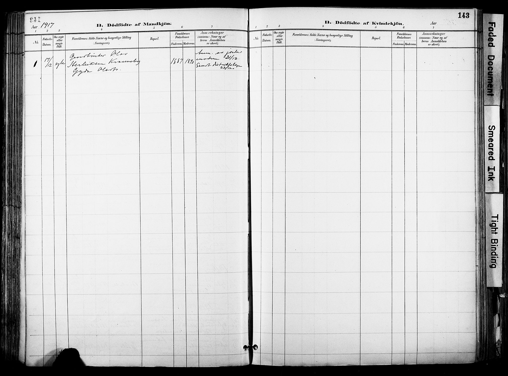 Hol kirkebøker, AV/SAKO-A-227/F/Fa/L0003: Parish register (official) no. I 3, 1887-1918, p. 143