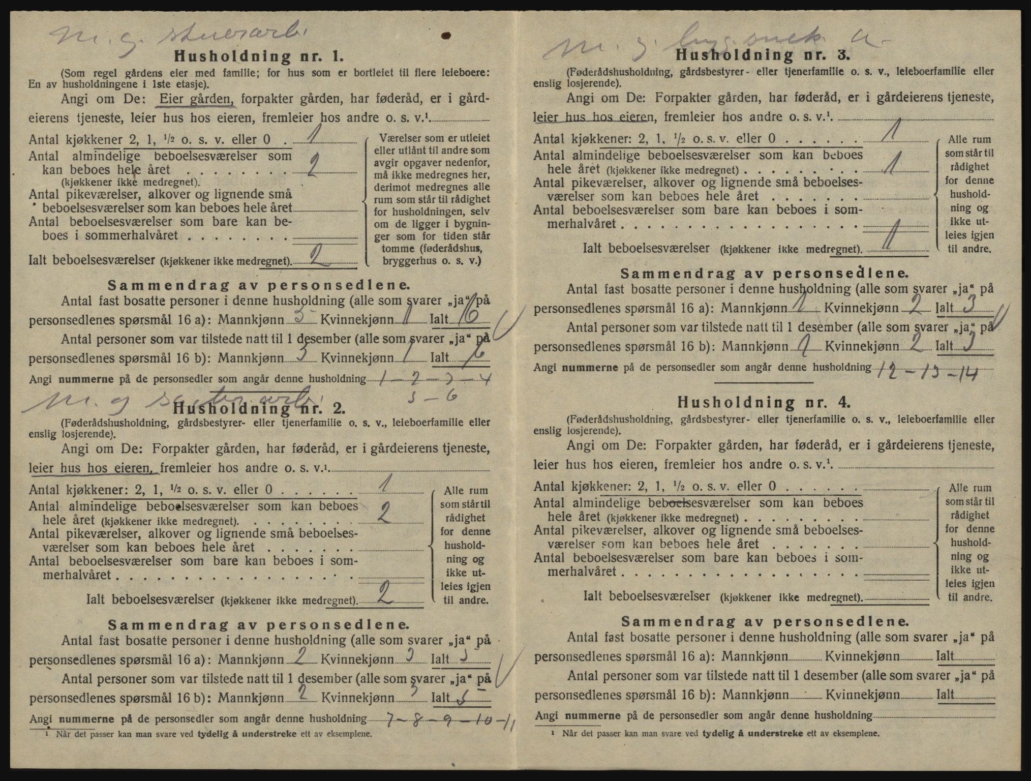 SAO, 1920 census for Glemmen, 1920, p. 350