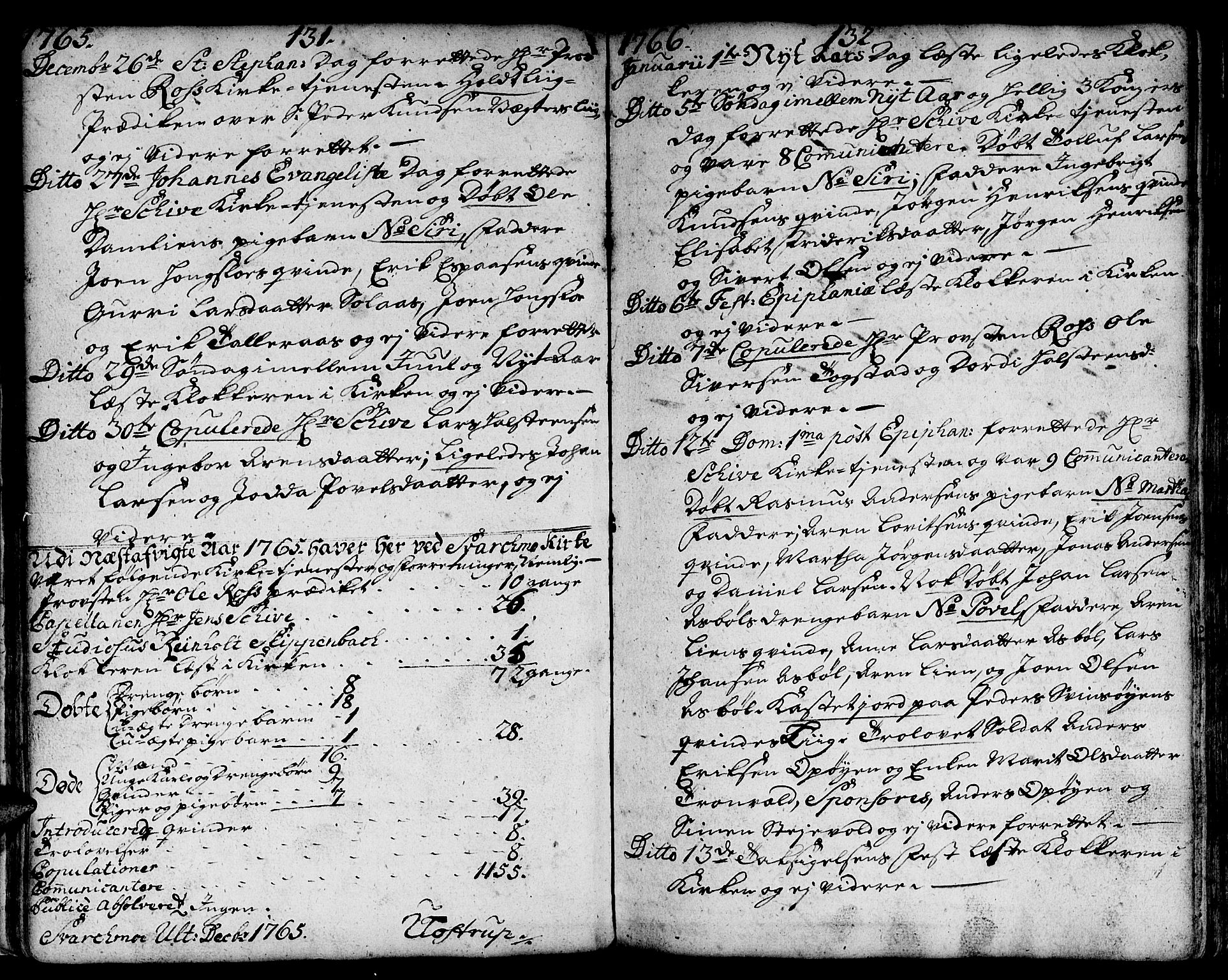 Ministerialprotokoller, klokkerbøker og fødselsregistre - Sør-Trøndelag, SAT/A-1456/671/L0840: Parish register (official) no. 671A02, 1756-1794, p. 131-132