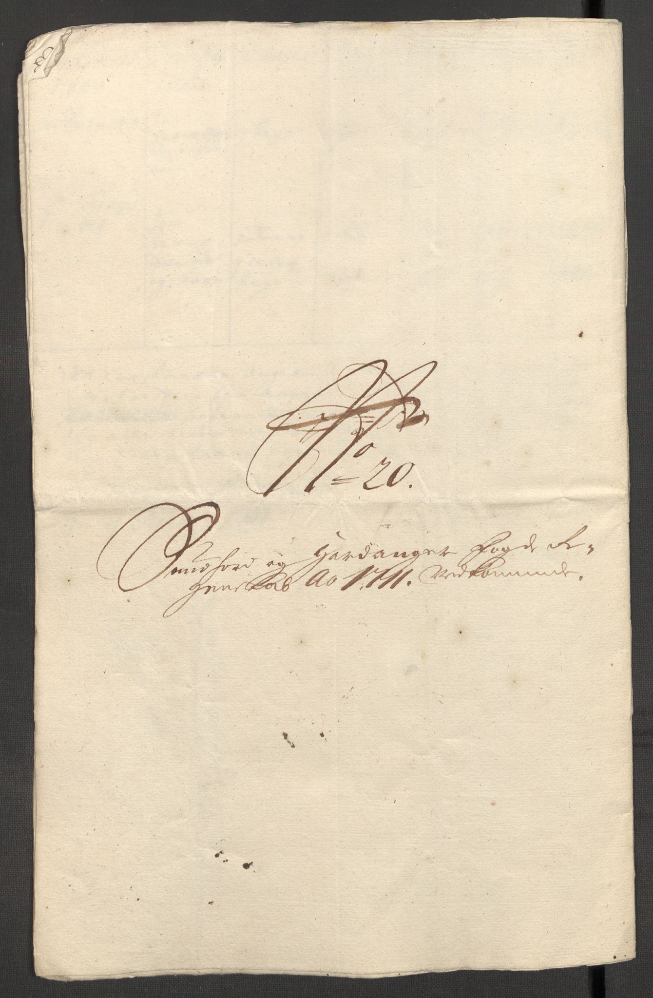 Rentekammeret inntil 1814, Reviderte regnskaper, Fogderegnskap, AV/RA-EA-4092/R48/L2987: Fogderegnskap Sunnhordland og Hardanger, 1711, p. 595