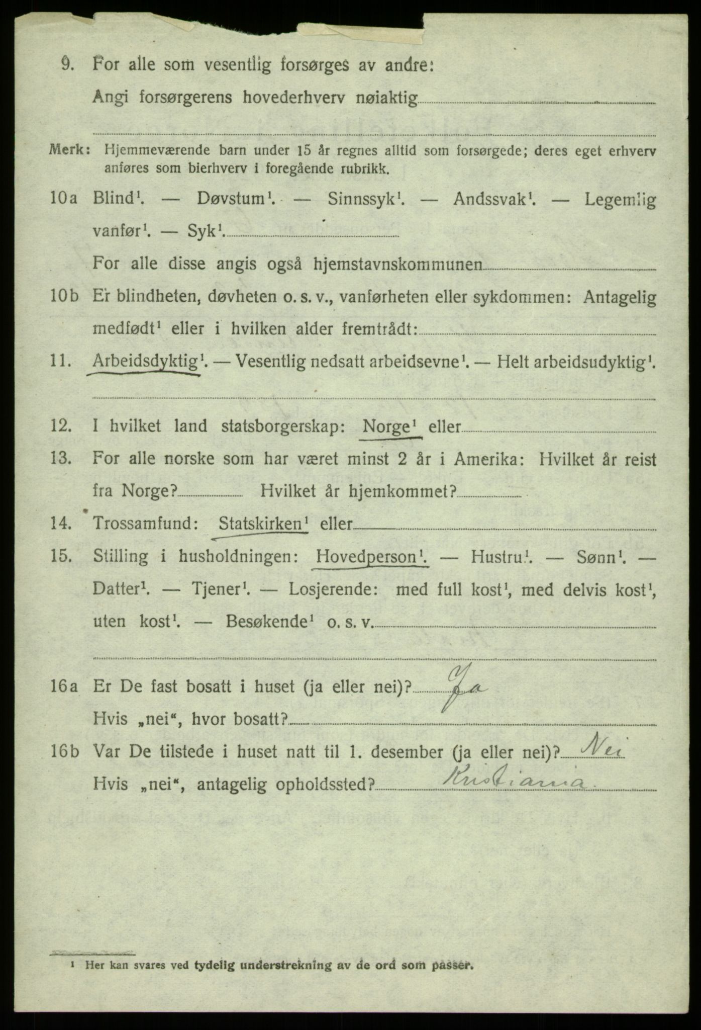 SAB, 1920 census for Os, 1920, p. 6095