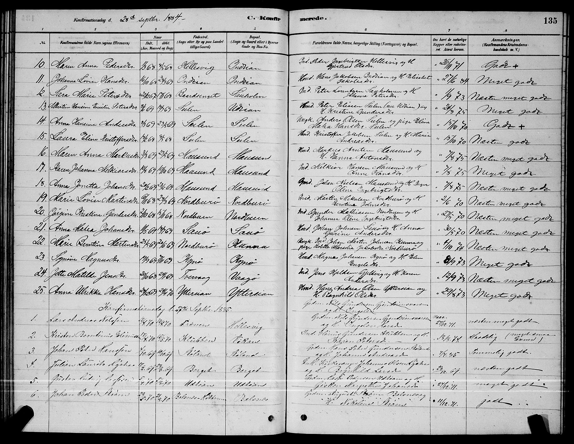 Ministerialprotokoller, klokkerbøker og fødselsregistre - Sør-Trøndelag, SAT/A-1456/640/L0585: Parish register (copy) no. 640C03, 1878-1891, p. 135