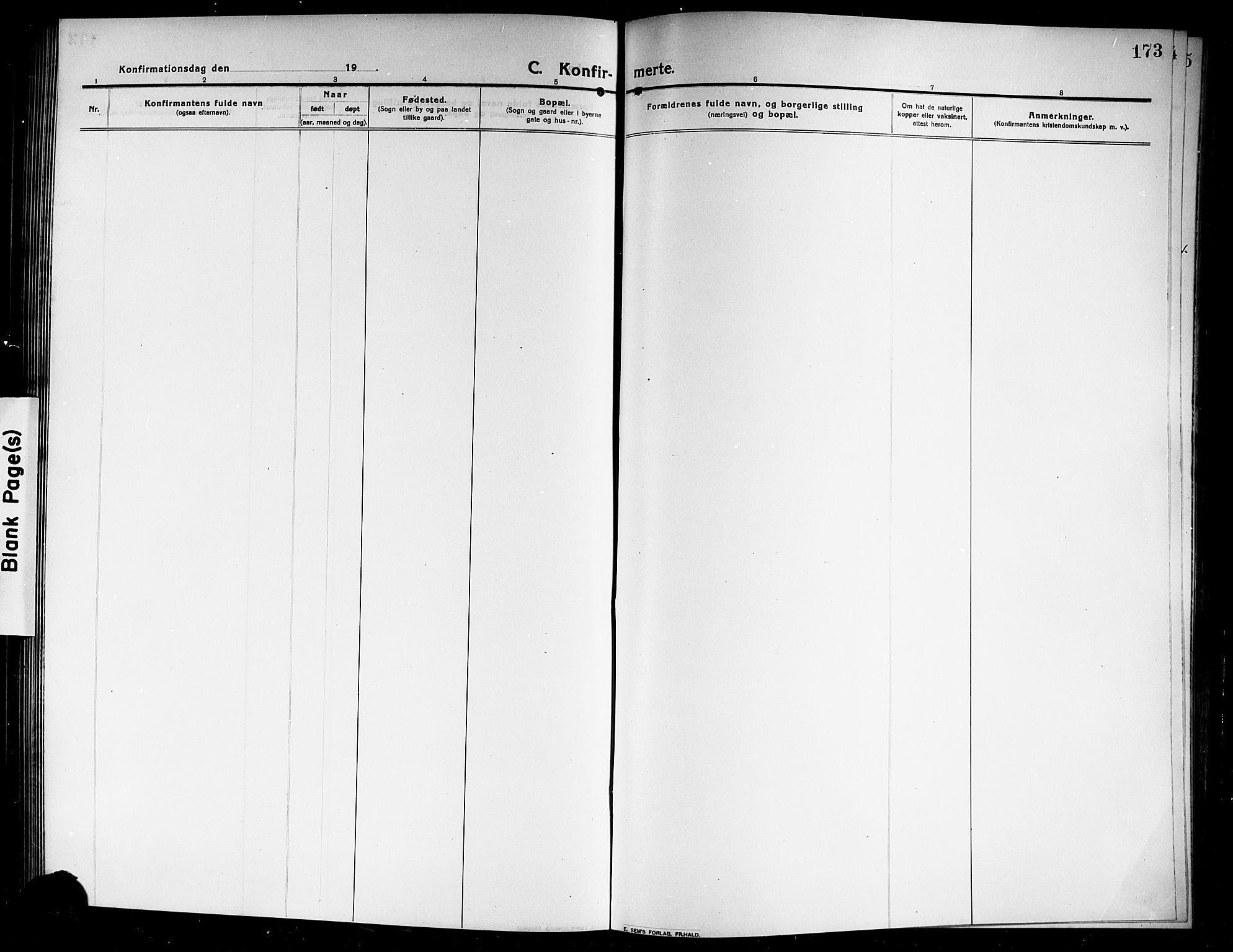 Norderhov kirkebøker, AV/SAKO-A-237/G/Ga/L0009: Parish register (copy) no. I 9, 1913-1920, p. 173