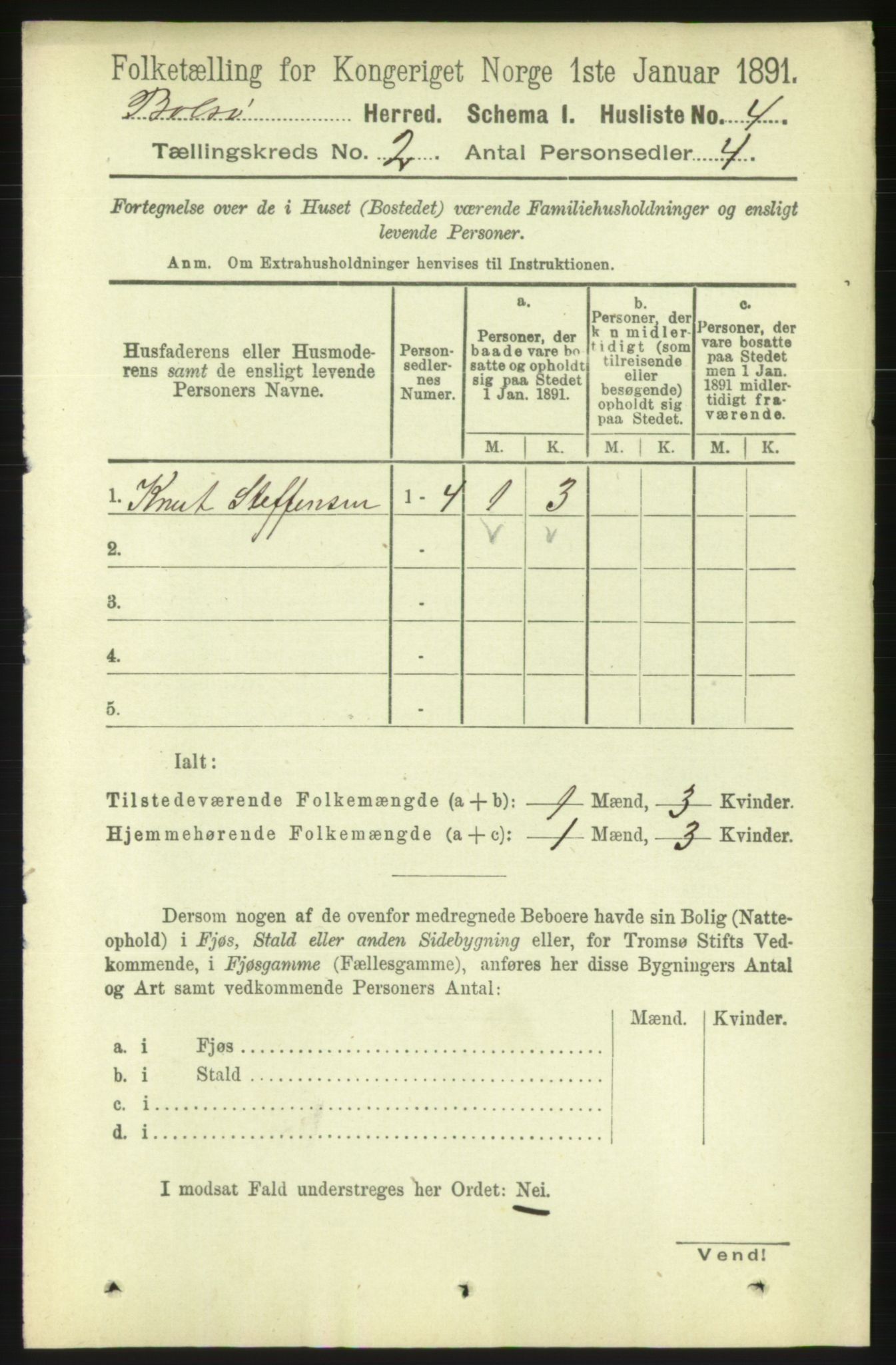 RA, 1891 census for 1544 Bolsøy, 1891, p. 848