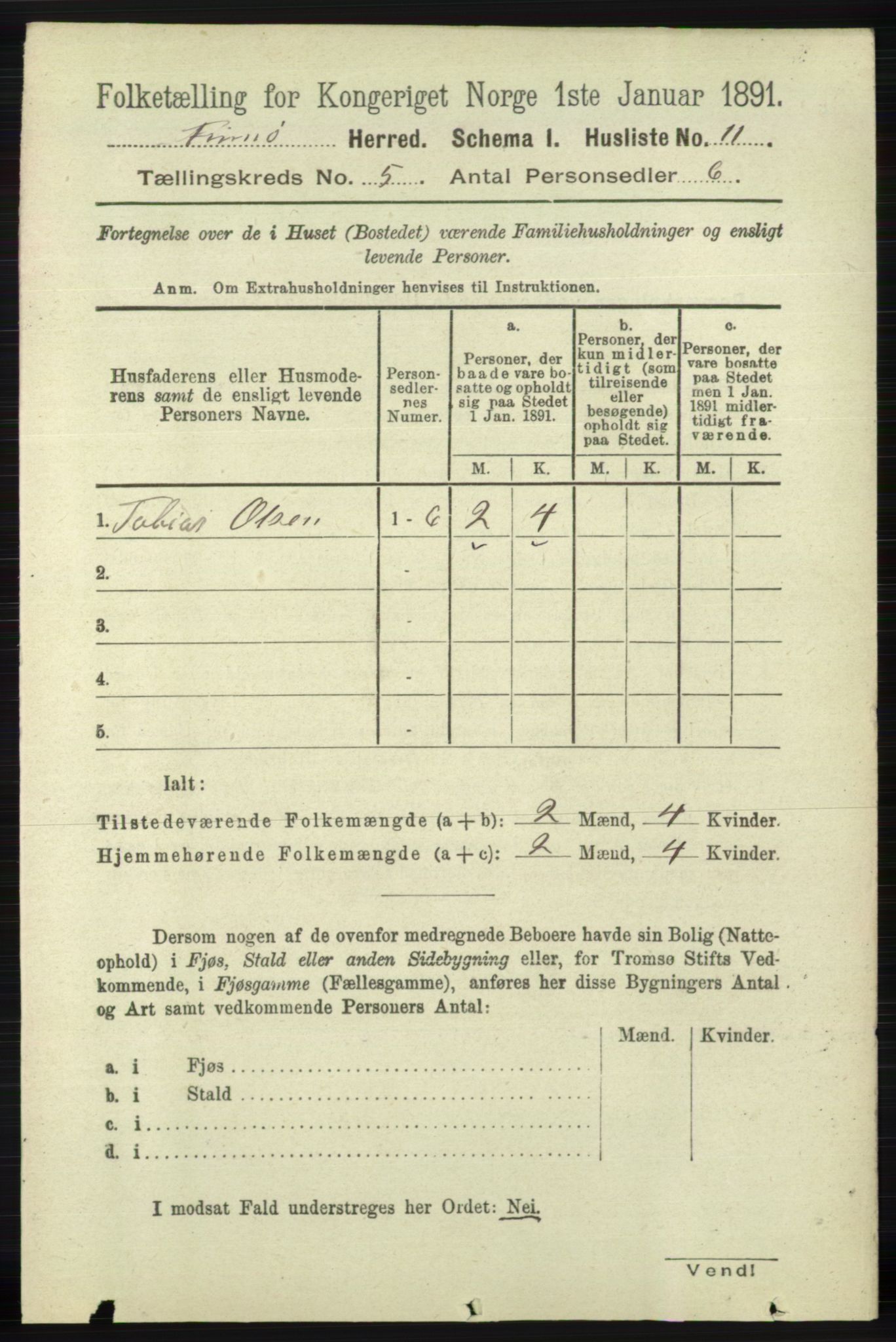 RA, 1891 census for 1141 Finnøy, 1891, p. 1095