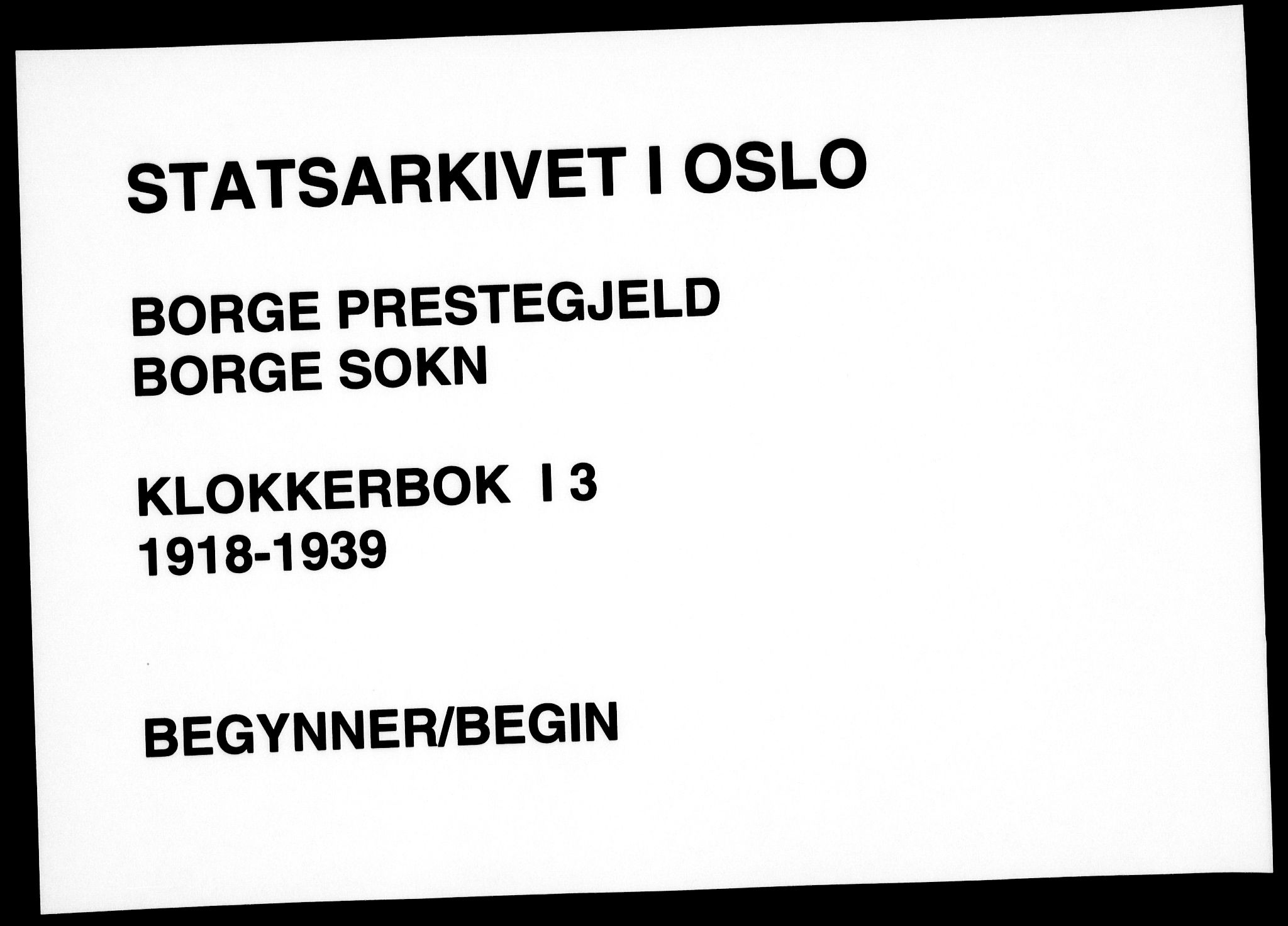 Borge prestekontor Kirkebøker, AV/SAO-A-10903/G/Ga/L0003: Parish register (copy) no. I 3, 1918-1939