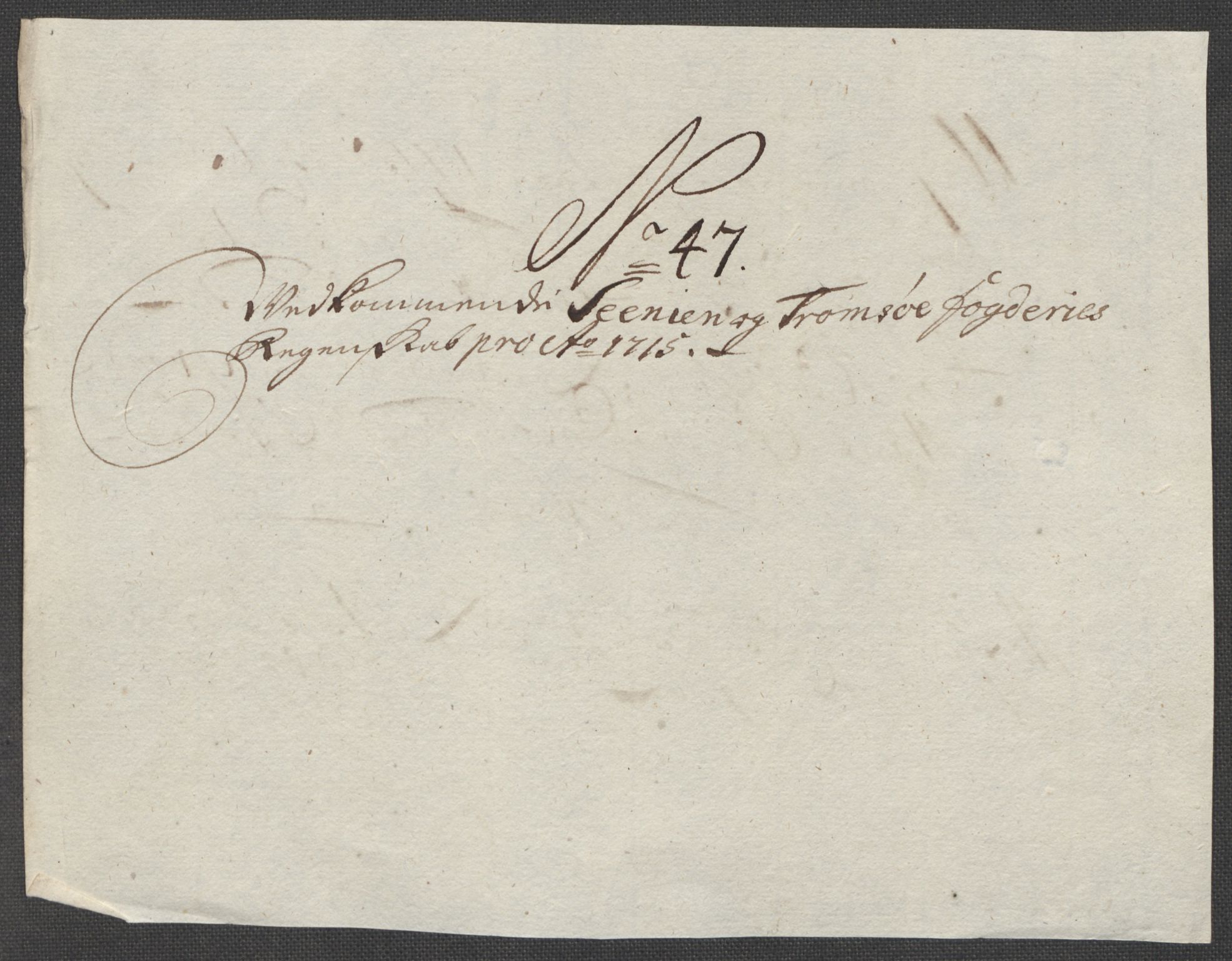 Rentekammeret inntil 1814, Reviderte regnskaper, Fogderegnskap, AV/RA-EA-4092/R68/L4761: Fogderegnskap Senja og Troms, 1715, p. 245