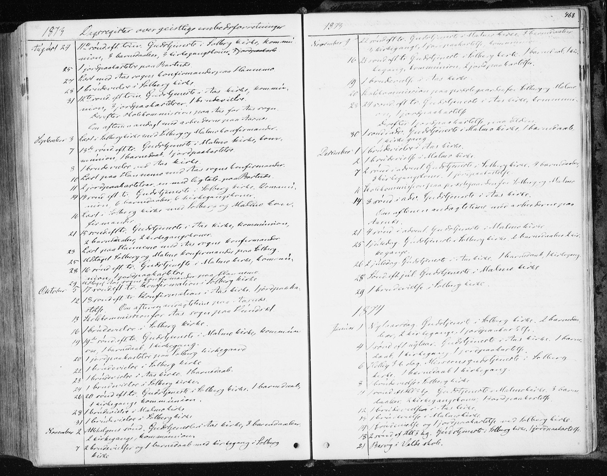Ministerialprotokoller, klokkerbøker og fødselsregistre - Nord-Trøndelag, SAT/A-1458/741/L0394: Parish register (official) no. 741A08, 1864-1877, p. 468