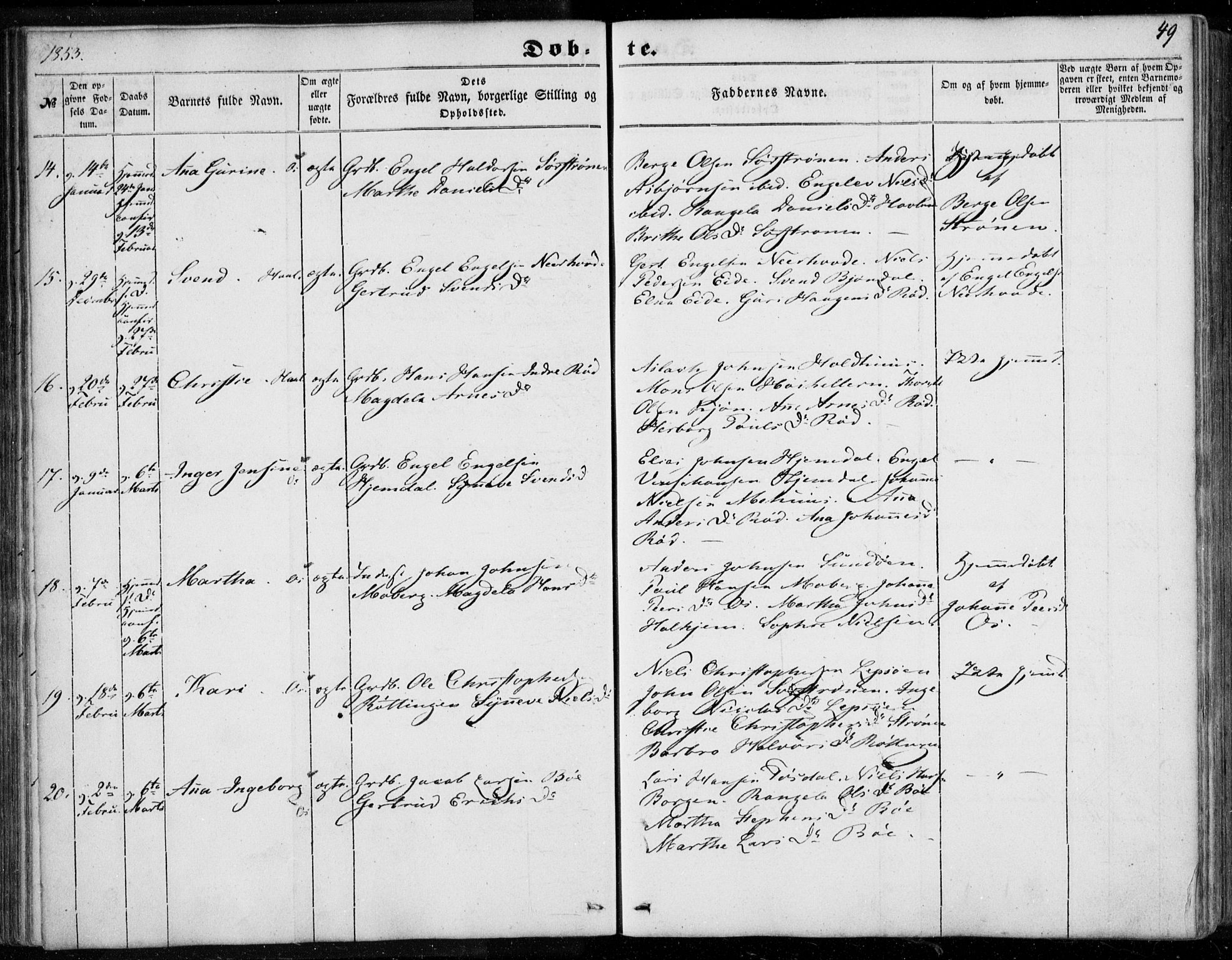 Os sokneprestembete, AV/SAB-A-99929: Parish register (official) no. A 16, 1851-1859, p. 49