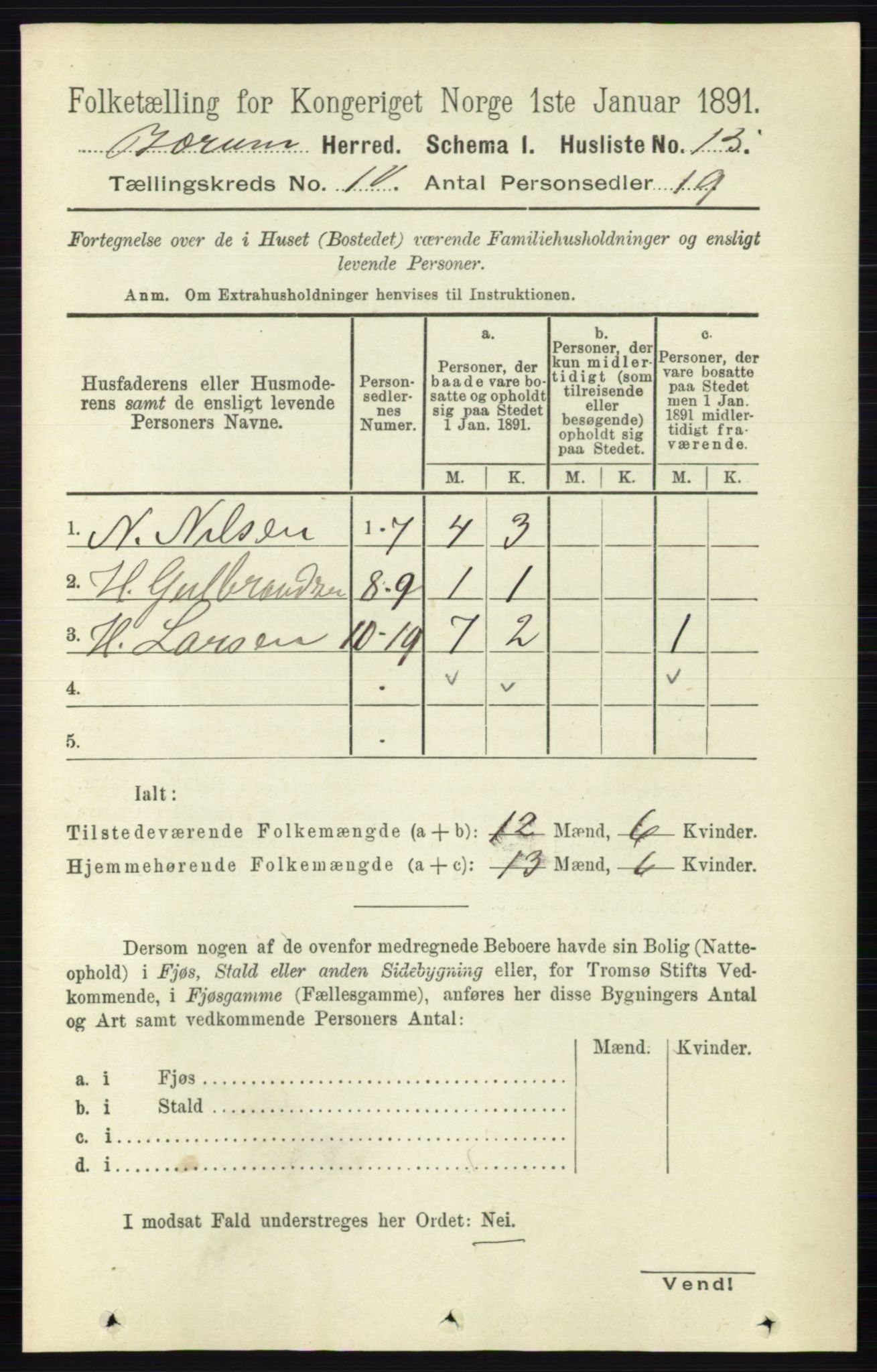 RA, 1891 census for 0219 Bærum, 1891, p. 6299