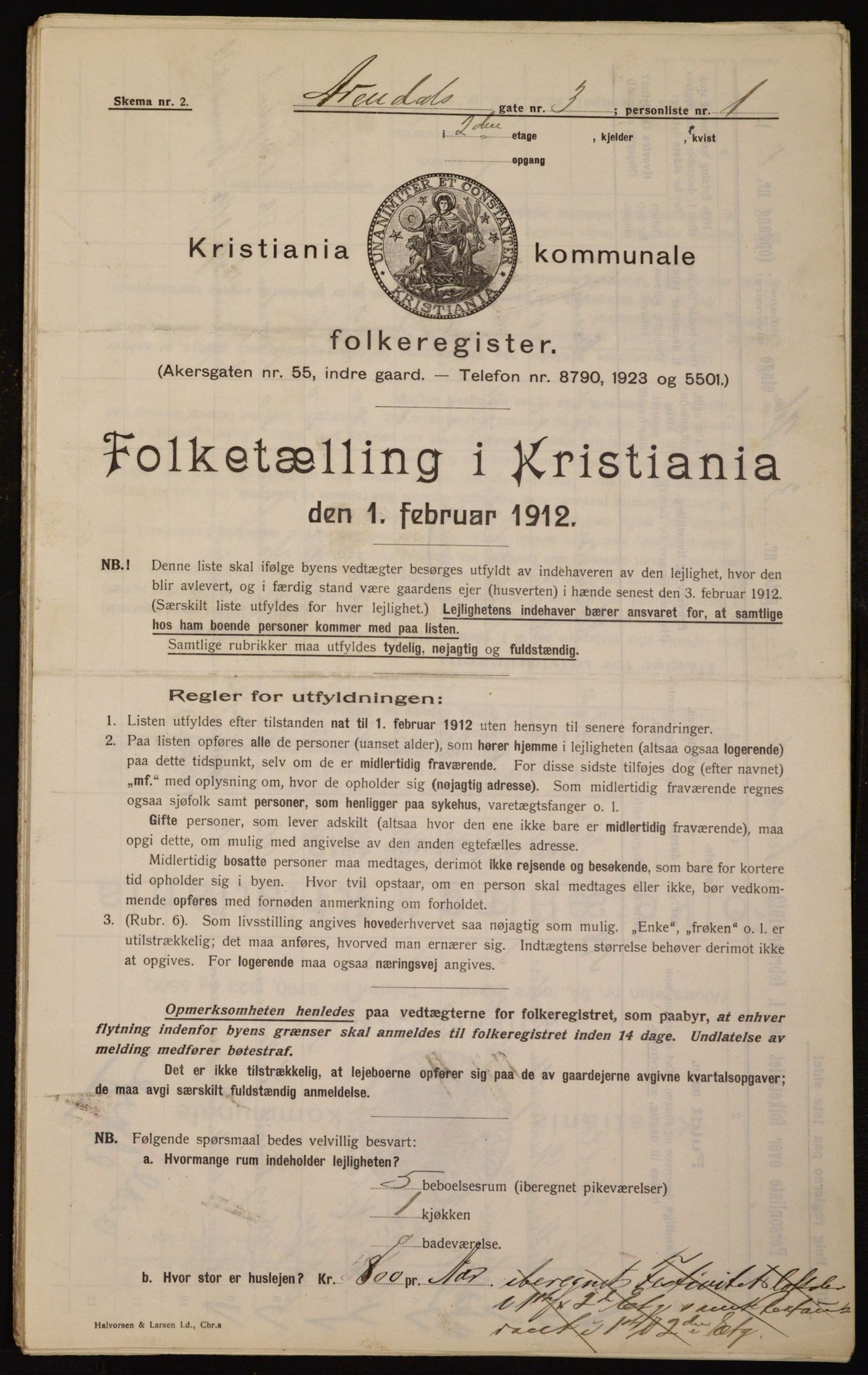 OBA, Municipal Census 1912 for Kristiania, 1912, p. 1893