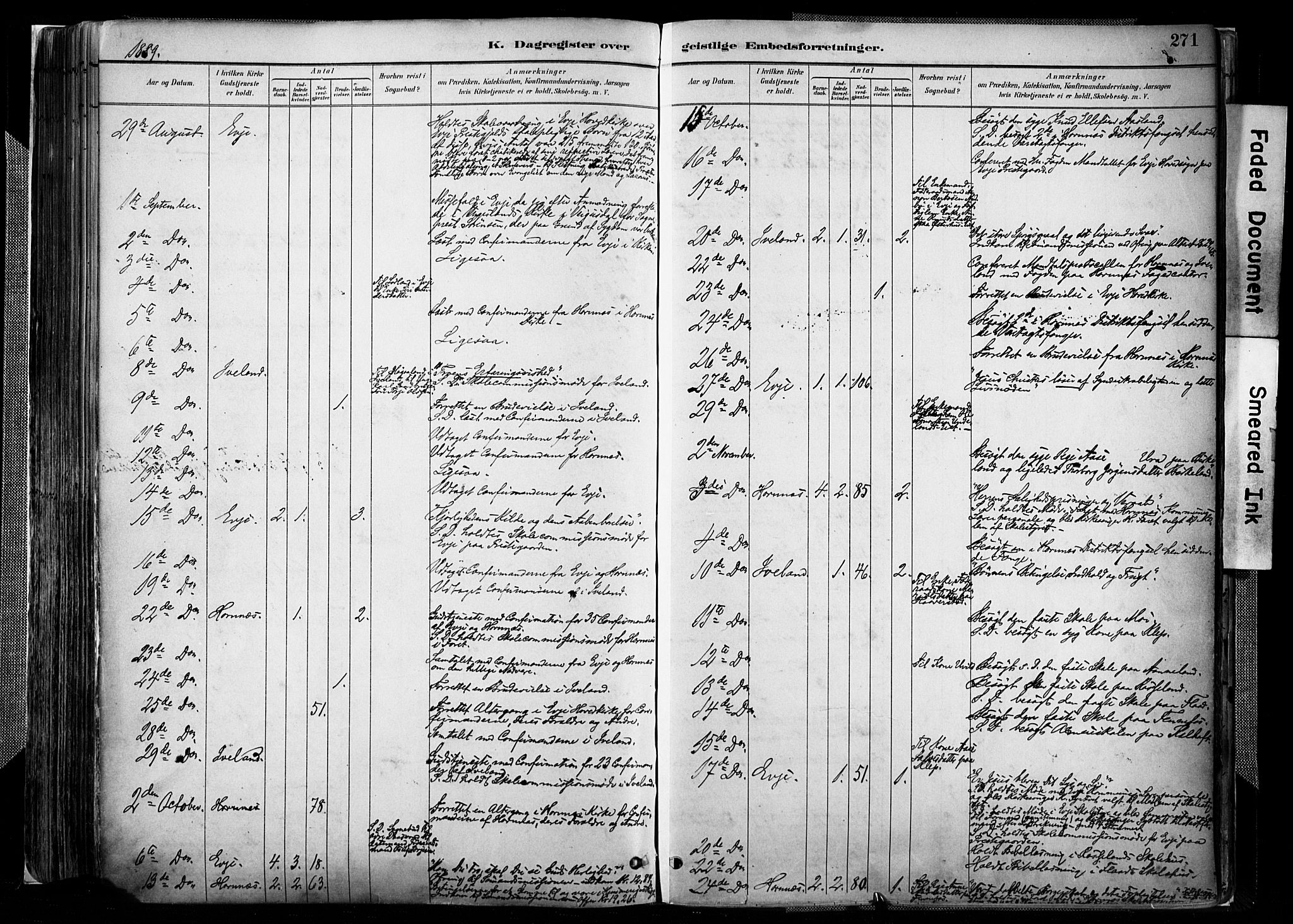 Evje sokneprestkontor, AV/SAK-1111-0008/F/Fa/Faa/L0007: Parish register (official) no. A 7, 1884-1909, p. 271