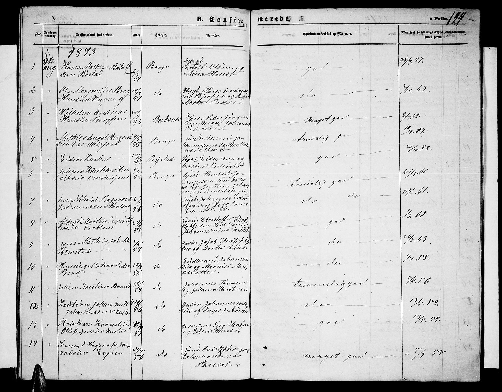 Ministerialprotokoller, klokkerbøker og fødselsregistre - Nordland, SAT/A-1459/880/L1140: Parish register (copy) no. 880C02, 1861-1875, p. 124