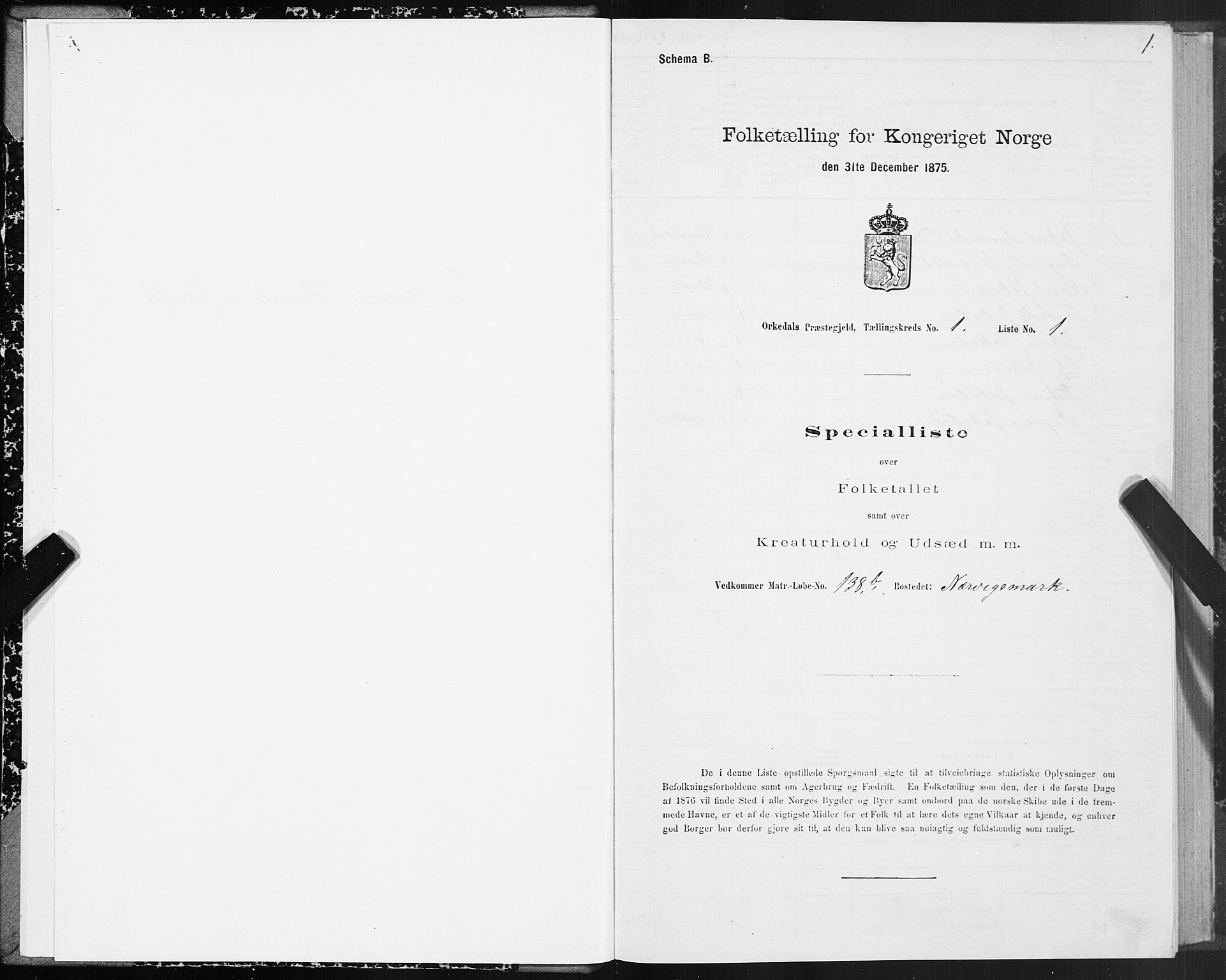 SAT, 1875 census for 1638P Orkdal, 1875, p. 1001