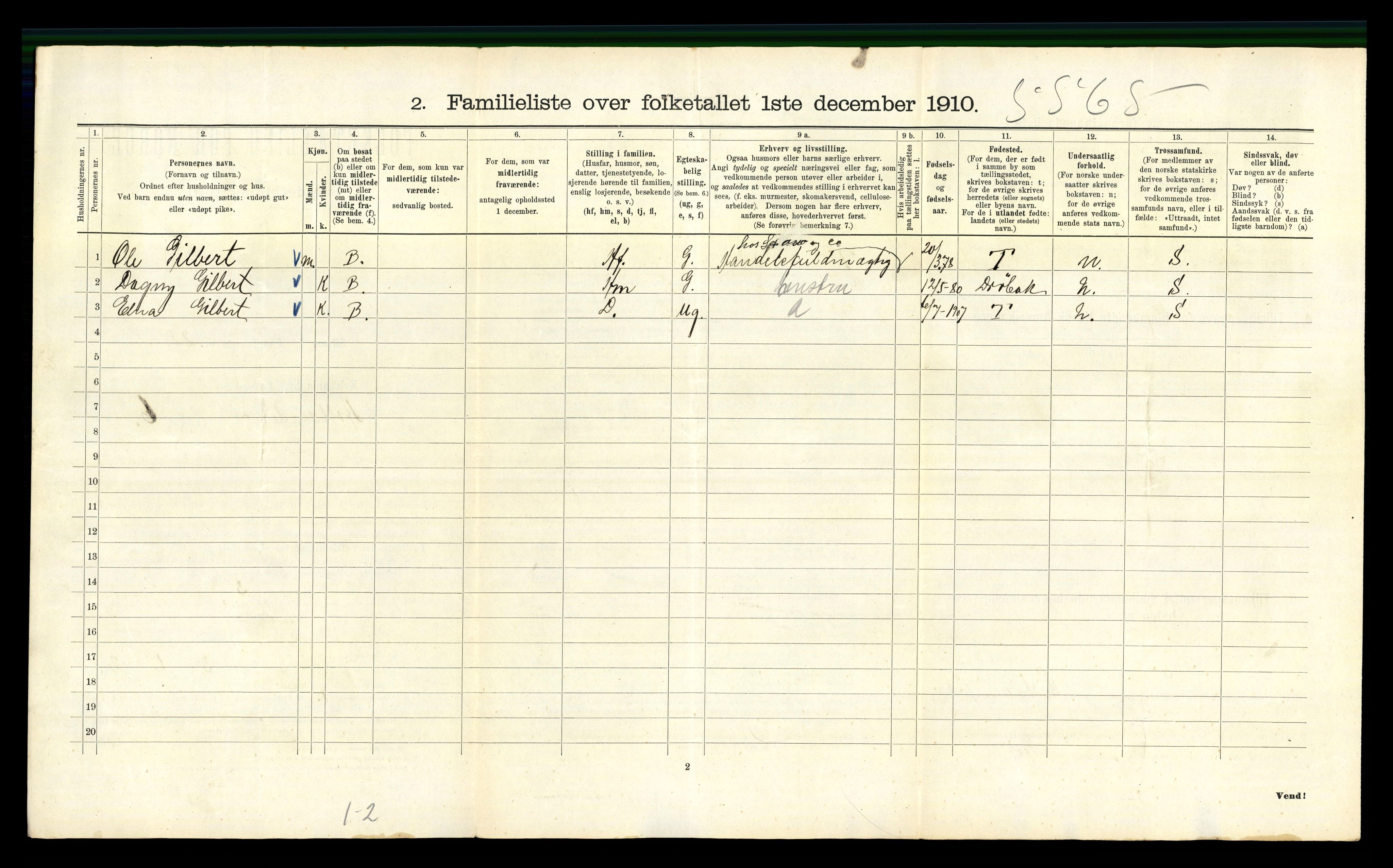 RA, 1910 census for Kristiania, 1910, p. 39916