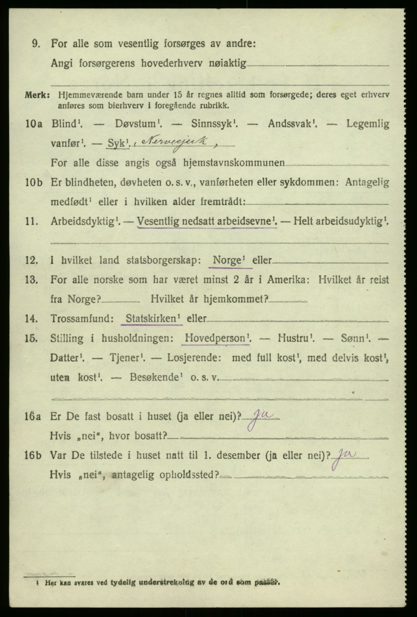 SAB, 1920 census for Brekke, 1920, p. 1949