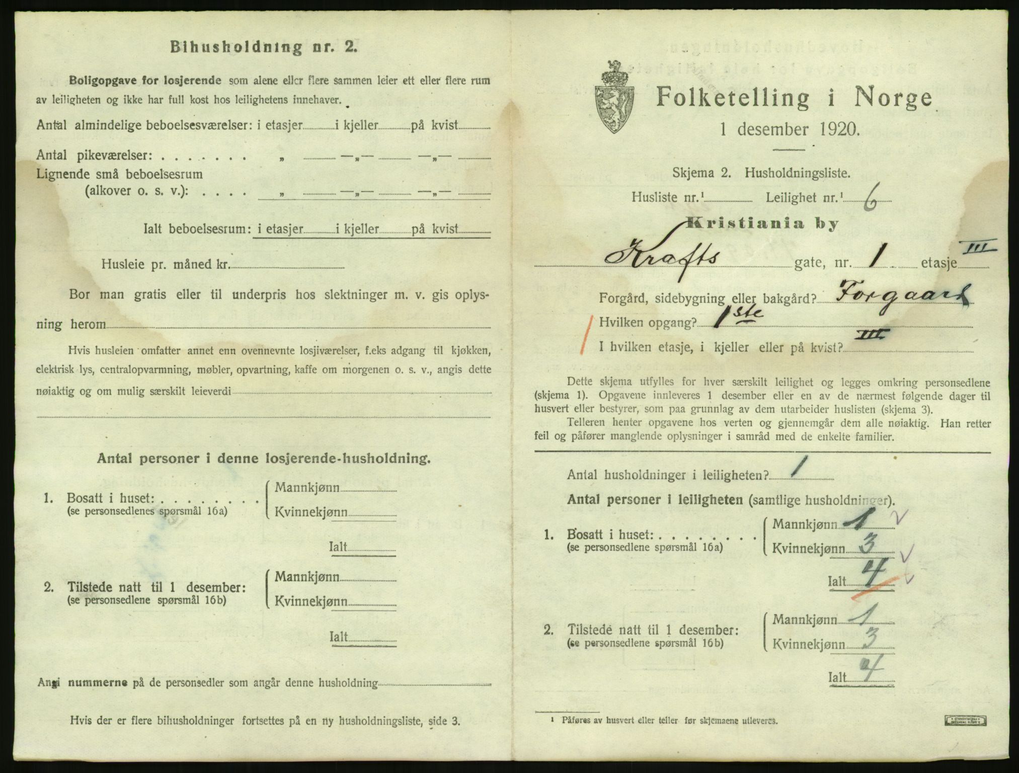 SAO, 1920 census for Kristiania, 1920, p. 55536