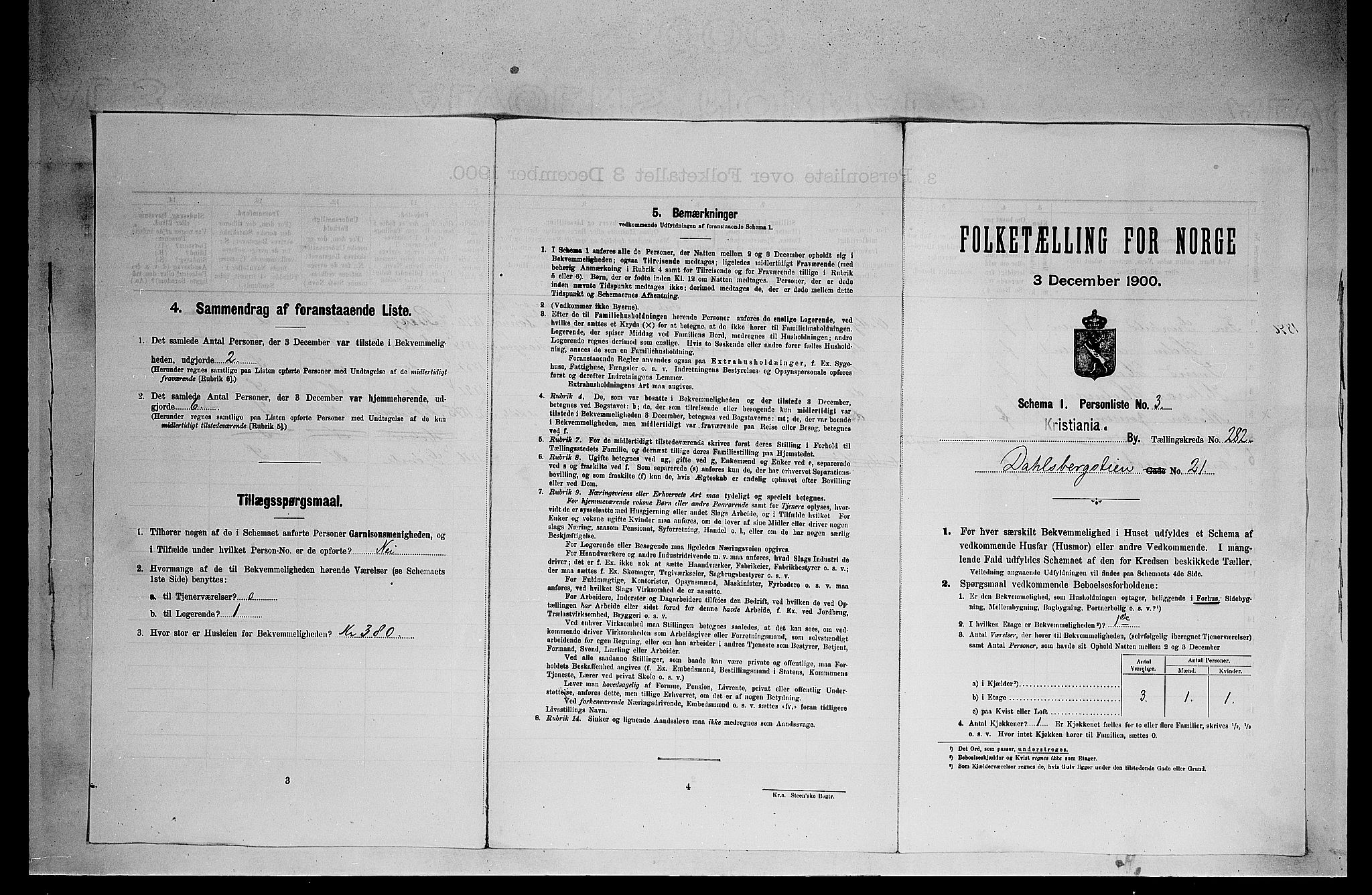 SAO, 1900 census for Kristiania, 1900, p. 14740