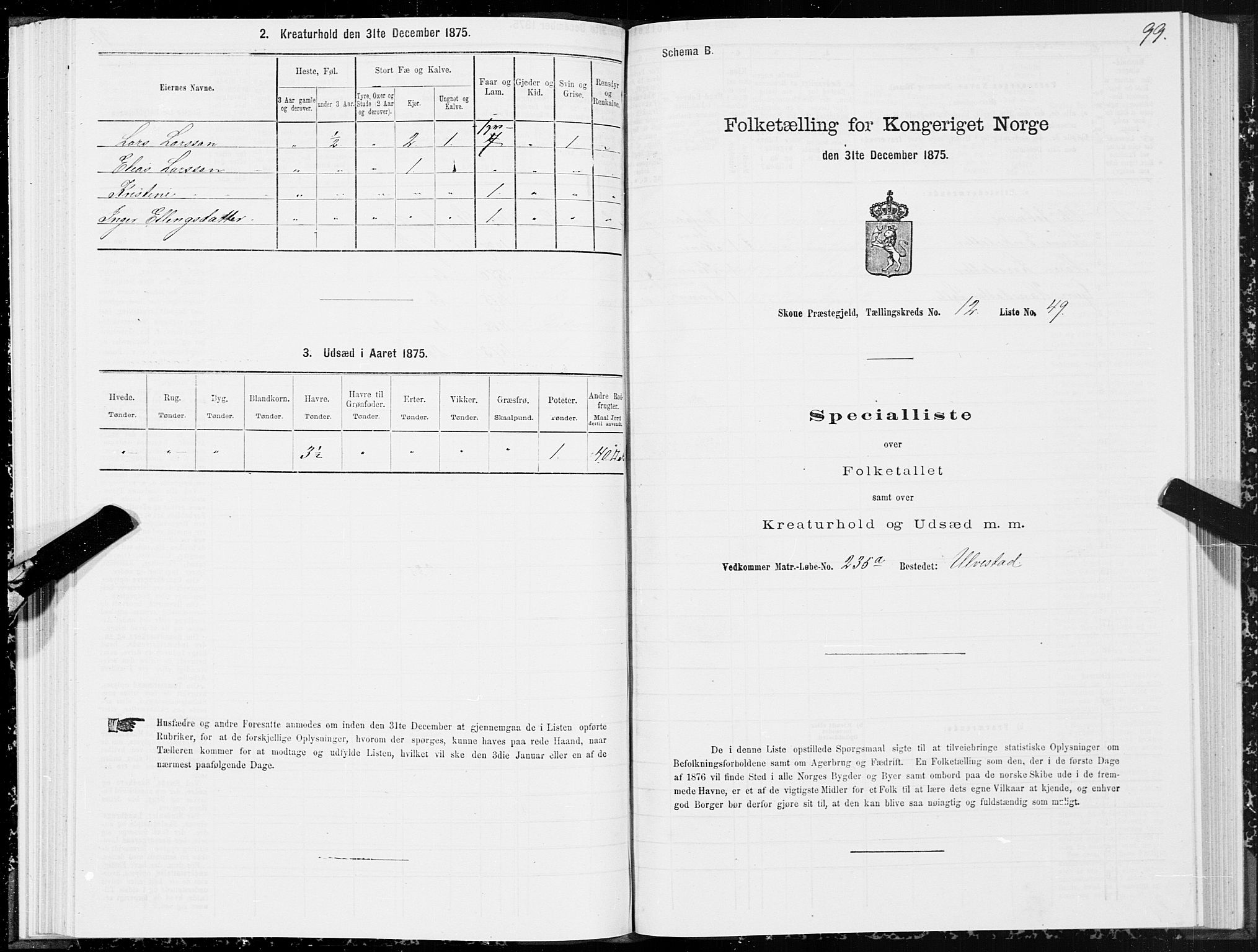 SAT, 1875 census for 1529P Skodje, 1875, p. 4099