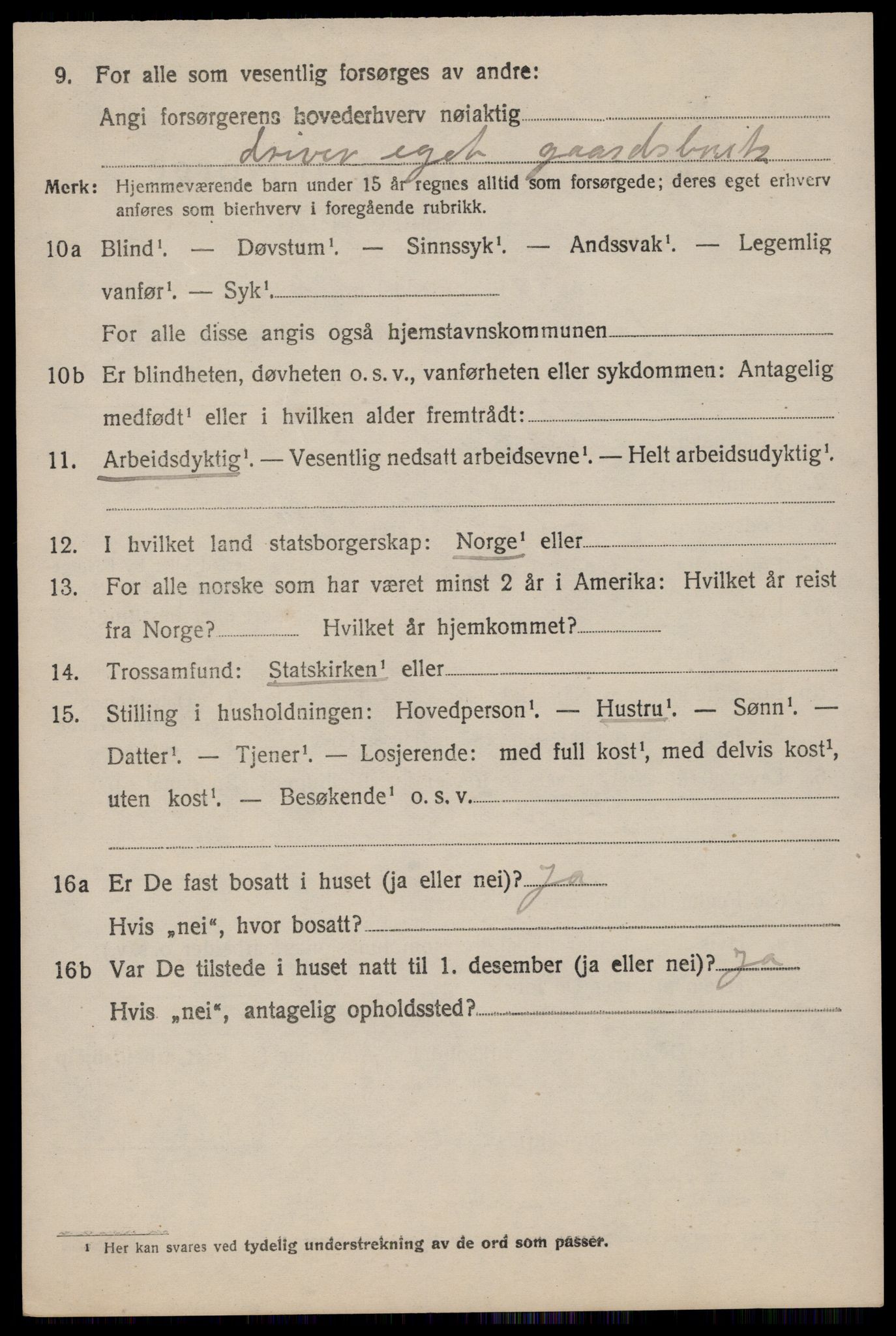 SAST, 1920 census for Håland, 1920, p. 1738