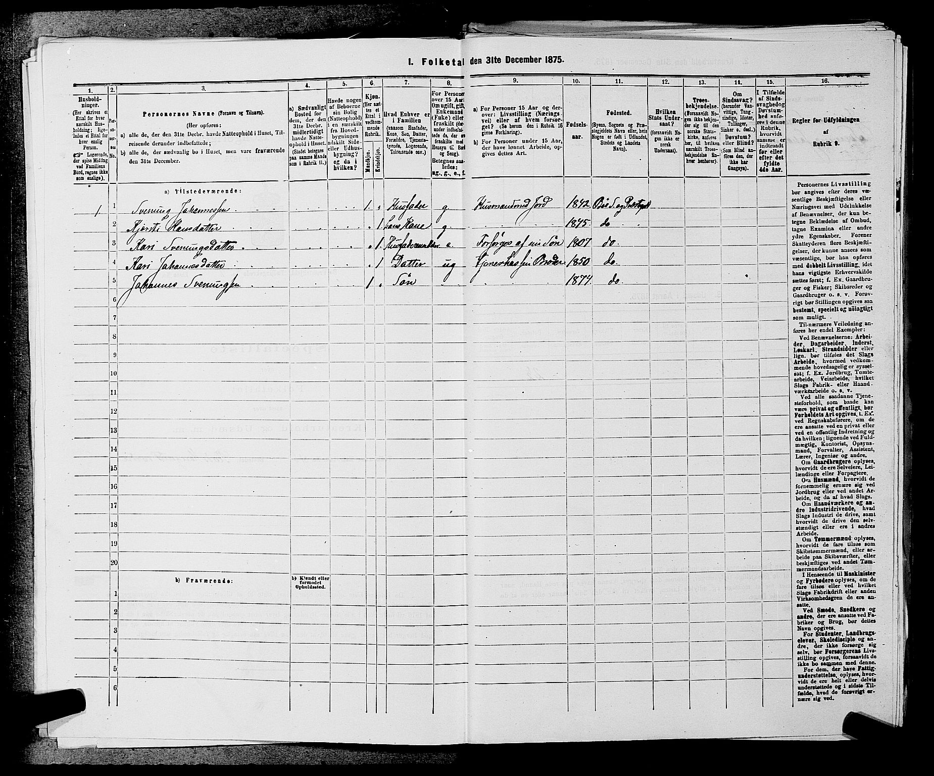 SAKO, 1875 census for 0821P Bø, 1875, p. 432