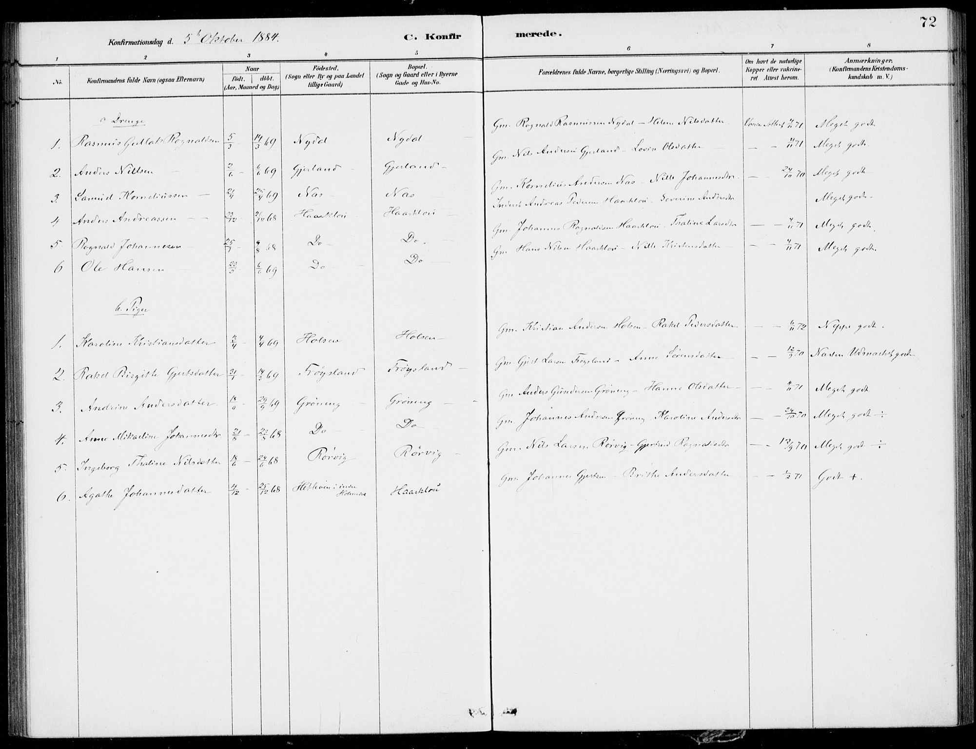 Førde sokneprestembete, AV/SAB-A-79901/H/Haa/Haac/L0001: Parish register (official) no. C  1, 1881-1920, p. 72