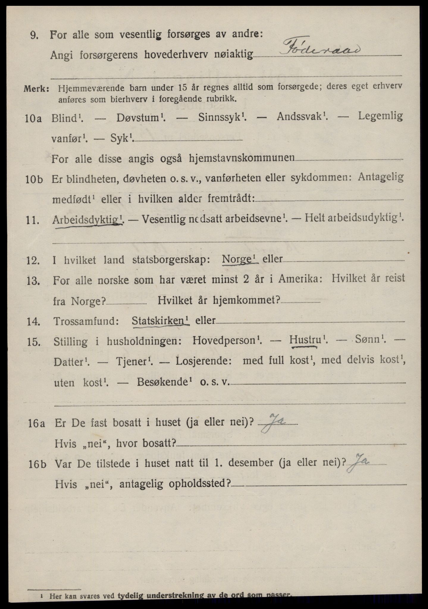 SAT, 1920 census for Ulstein, 1920, p. 4981