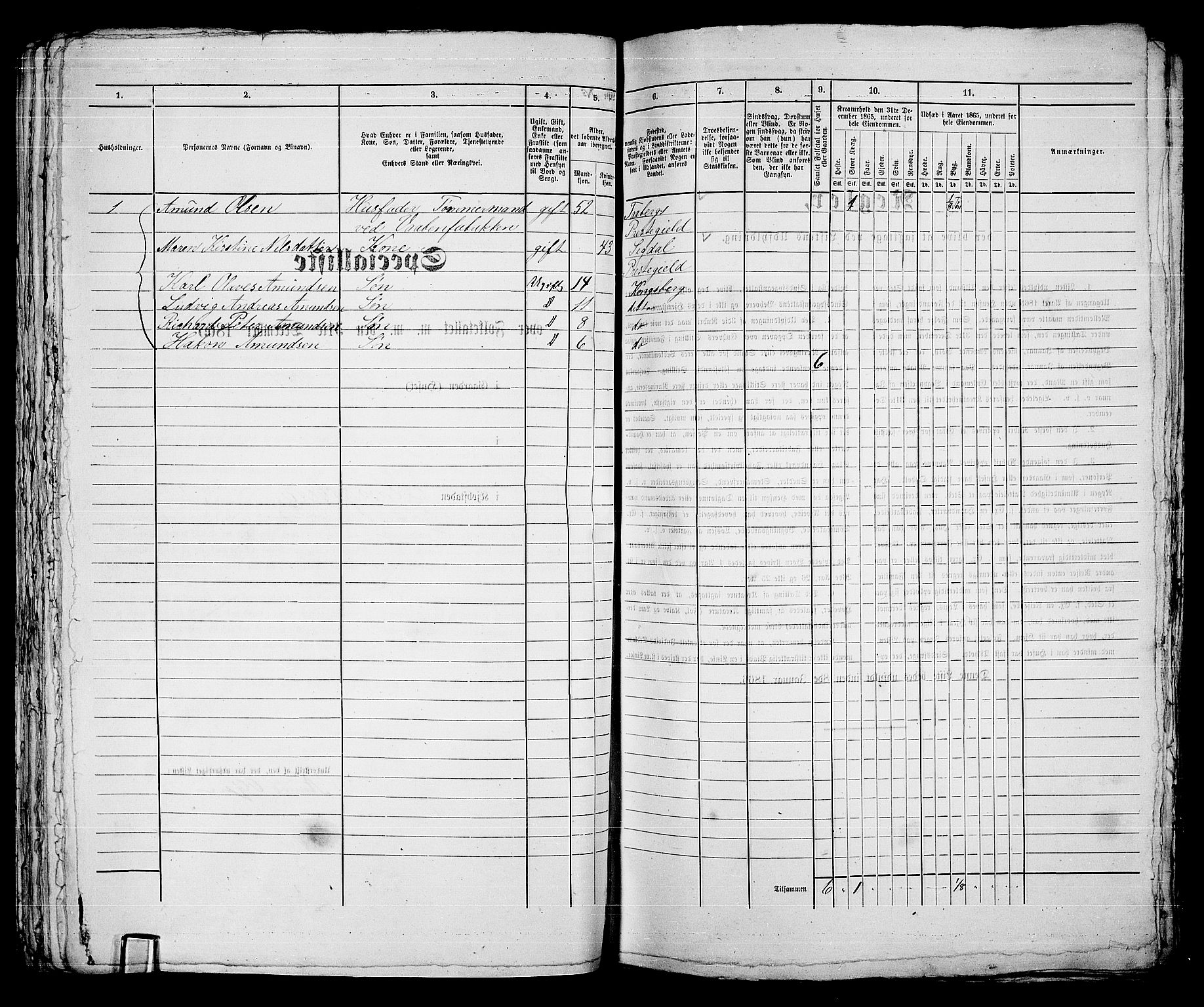 RA, 1865 census for Kongsberg/Kongsberg, 1865, p. 762