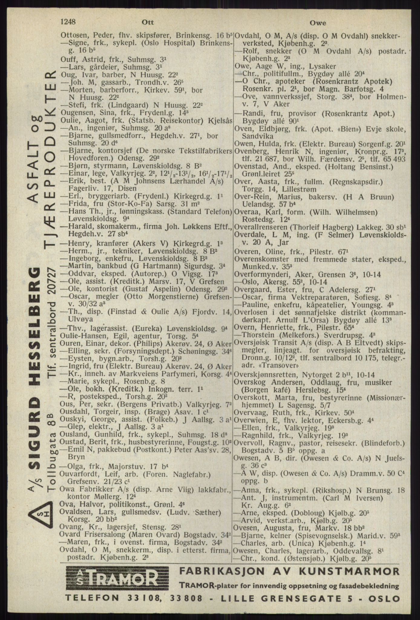 Kristiania/Oslo adressebok, PUBL/-, 1941, p. 1248