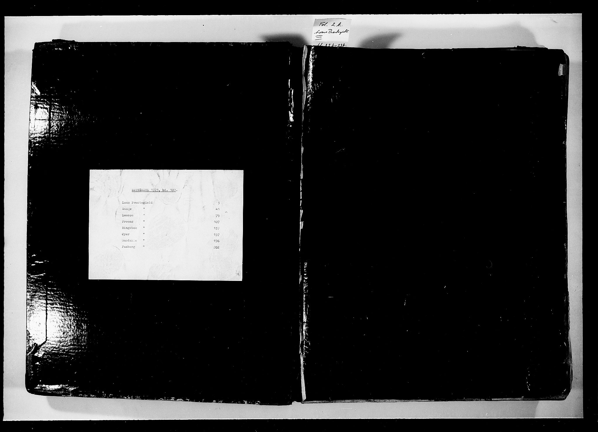 Rentekammeret inntil 1814, Realistisk ordnet avdeling, RA/EA-4070/N/Nb/Nbf/L0107: Gudbrandsdalen eksaminasjonsprotokoll, 1723, p. 1