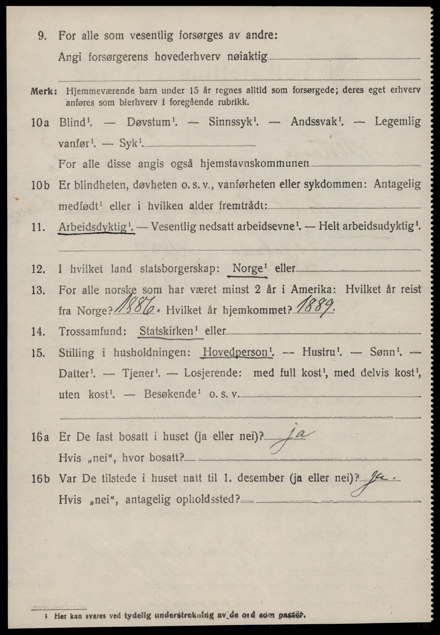 SAT, 1920 census for Ulstein, 1920, p. 1639