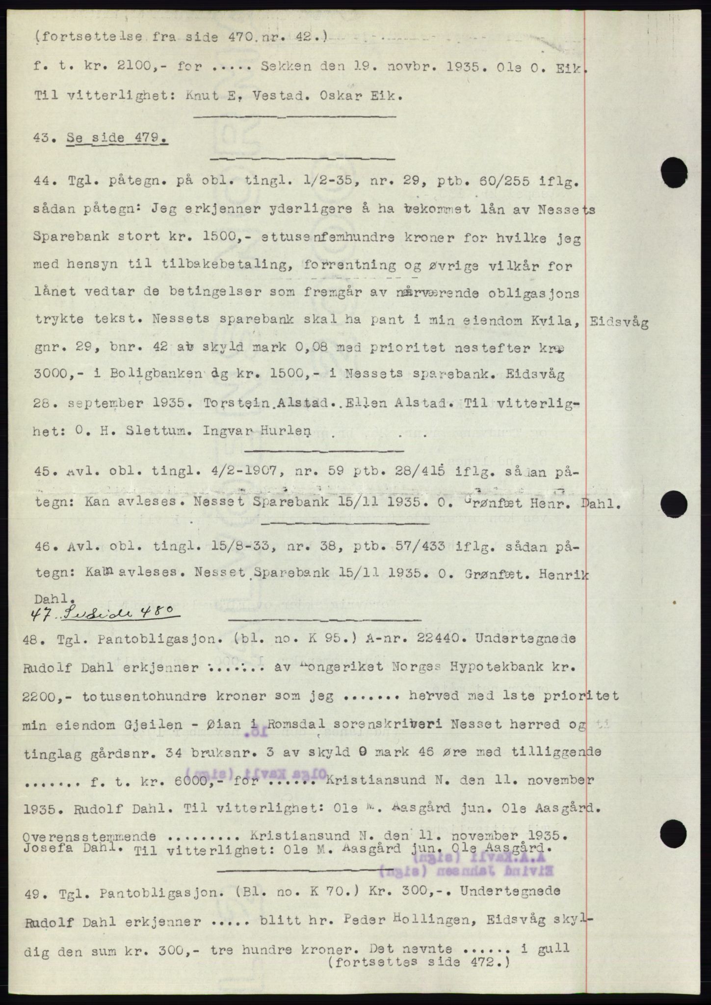 Romsdal sorenskriveri, AV/SAT-A-4149/1/2/2C/L0067: Mortgage book no. 61, 1935-1935, Deed date: 02.12.1935