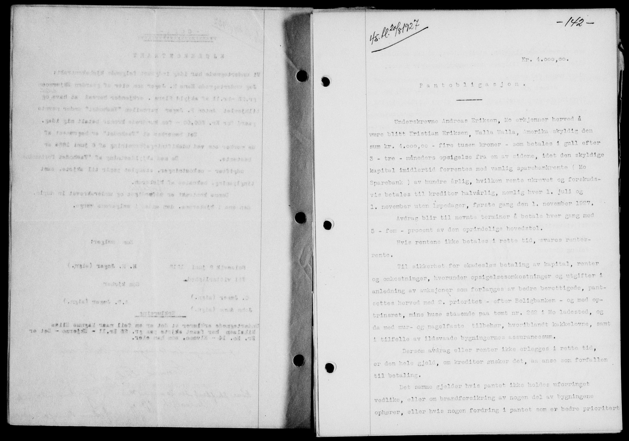 Rana sorenskriveri , SAT/A-1108/1/2/2C/L0020: Mortgage book no. 20-21, 1927-1928, Deed date: 20.08.1927