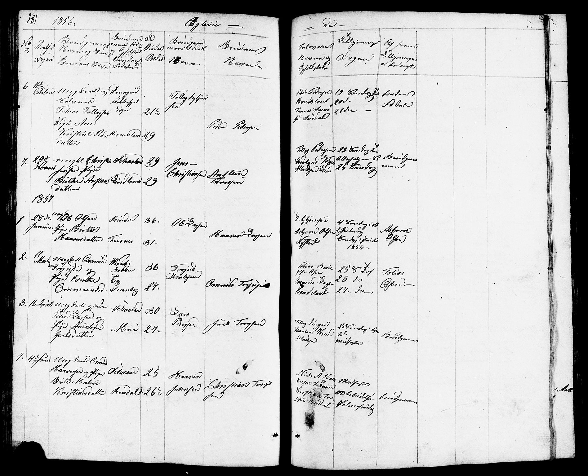 Lund sokneprestkontor, AV/SAST-A-101809/S07/L0003: Parish register (copy) no. B 3, 1848-1885, p. 281