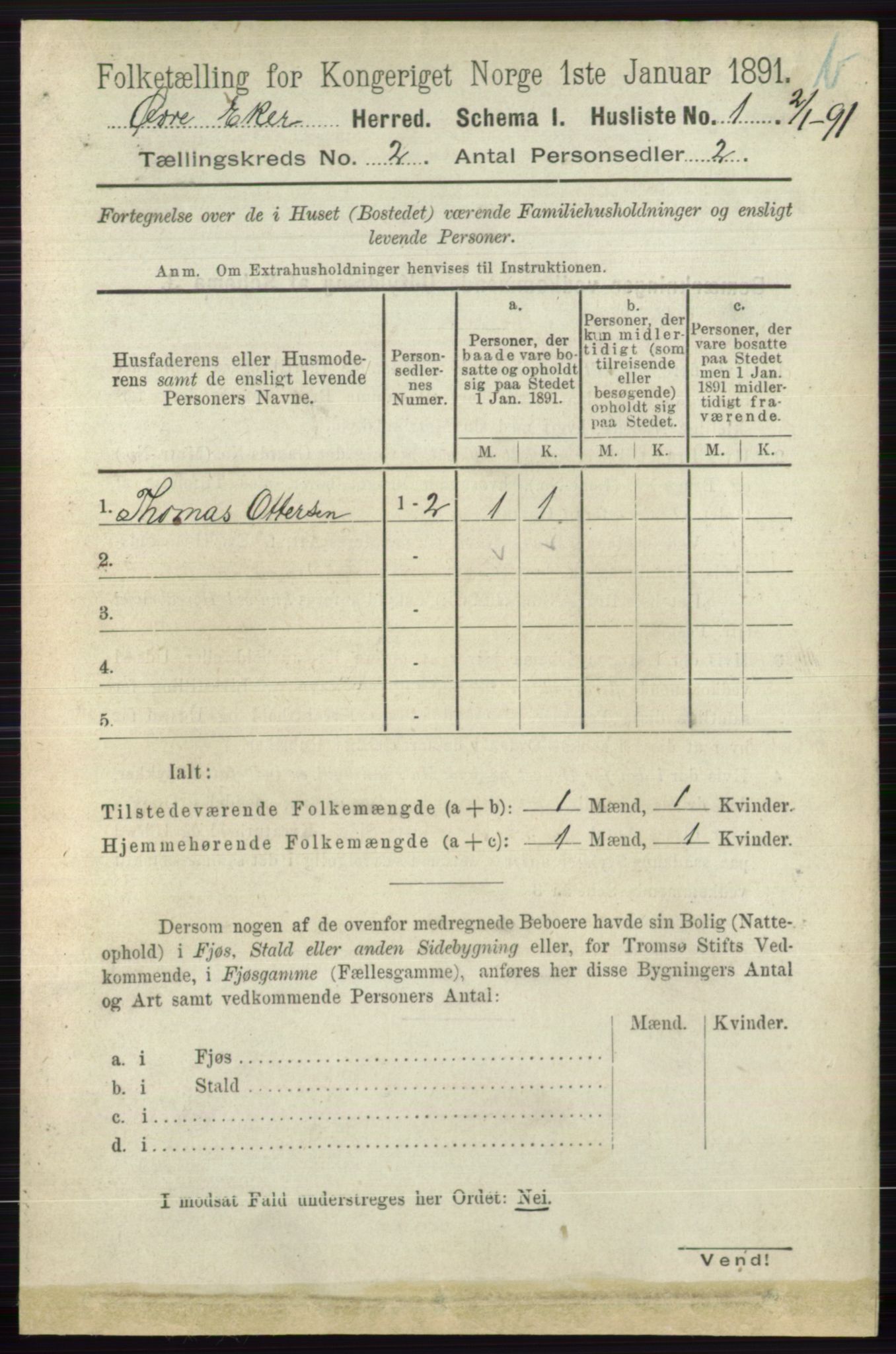RA, 1891 census for 0624 Øvre Eiker, 1891, p. 8379