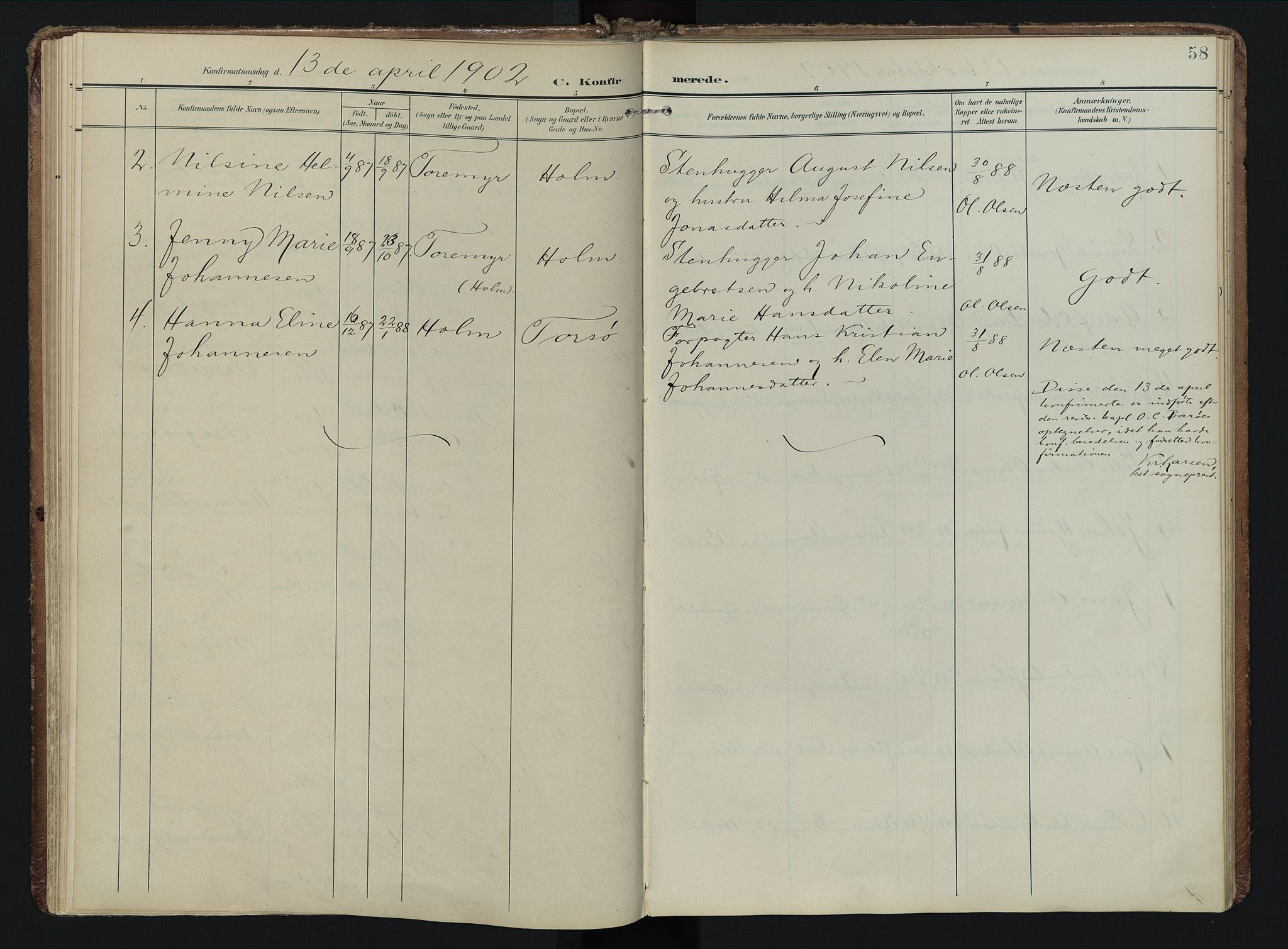 Borge prestekontor Kirkebøker, AV/SAO-A-10903/F/Fb/L0004: Parish register (official) no. II 4, 1902-1914, p. 58