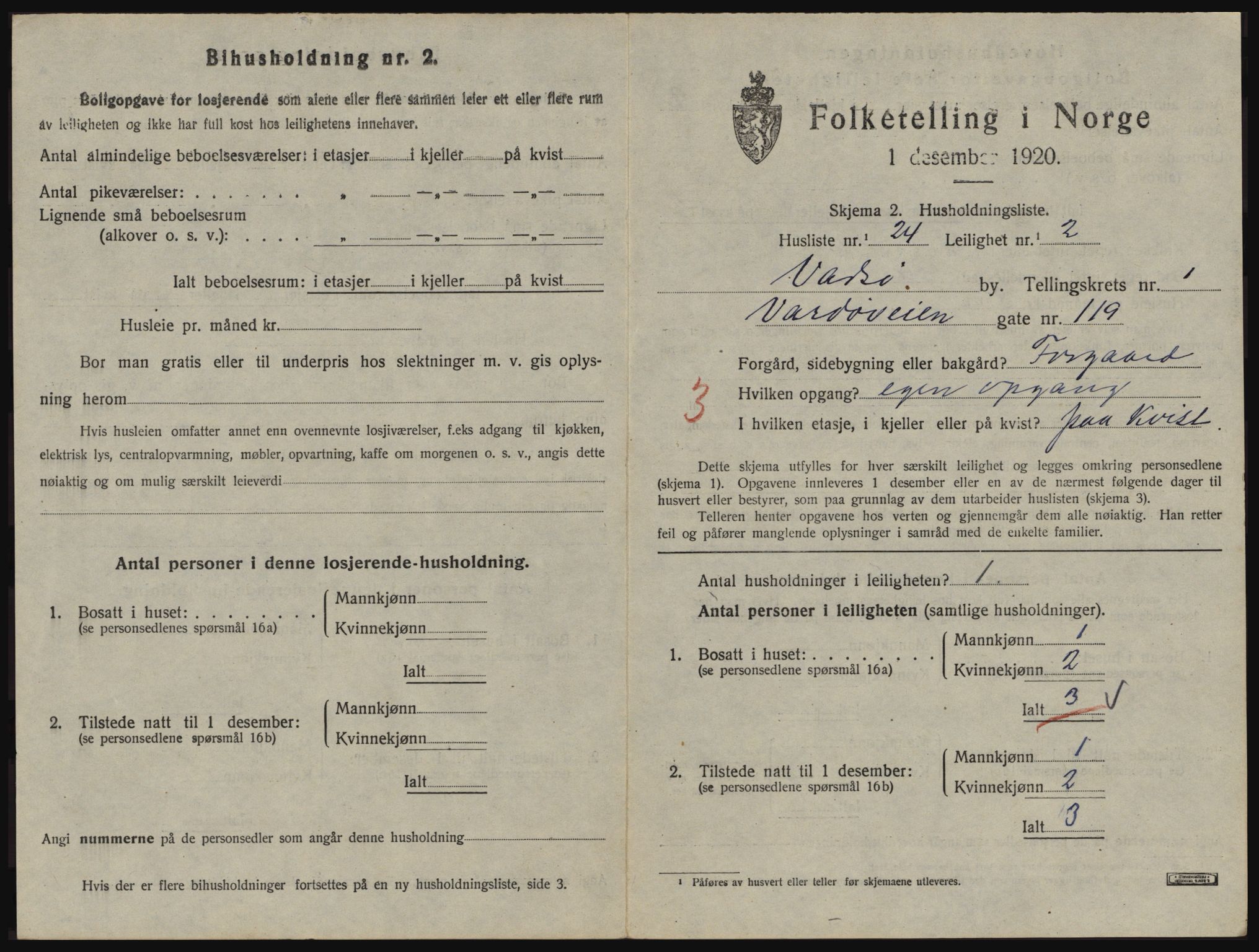 SATØ, 1920 census for Vadsø, 1920, p. 640