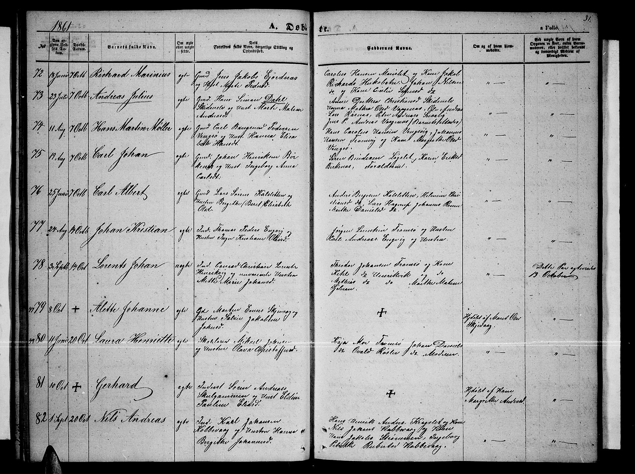 Tromsøysund sokneprestkontor, AV/SATØ-S-1304/G/Gb/L0001klokker: Parish register (copy) no. 1, 1857-1869, p. 31