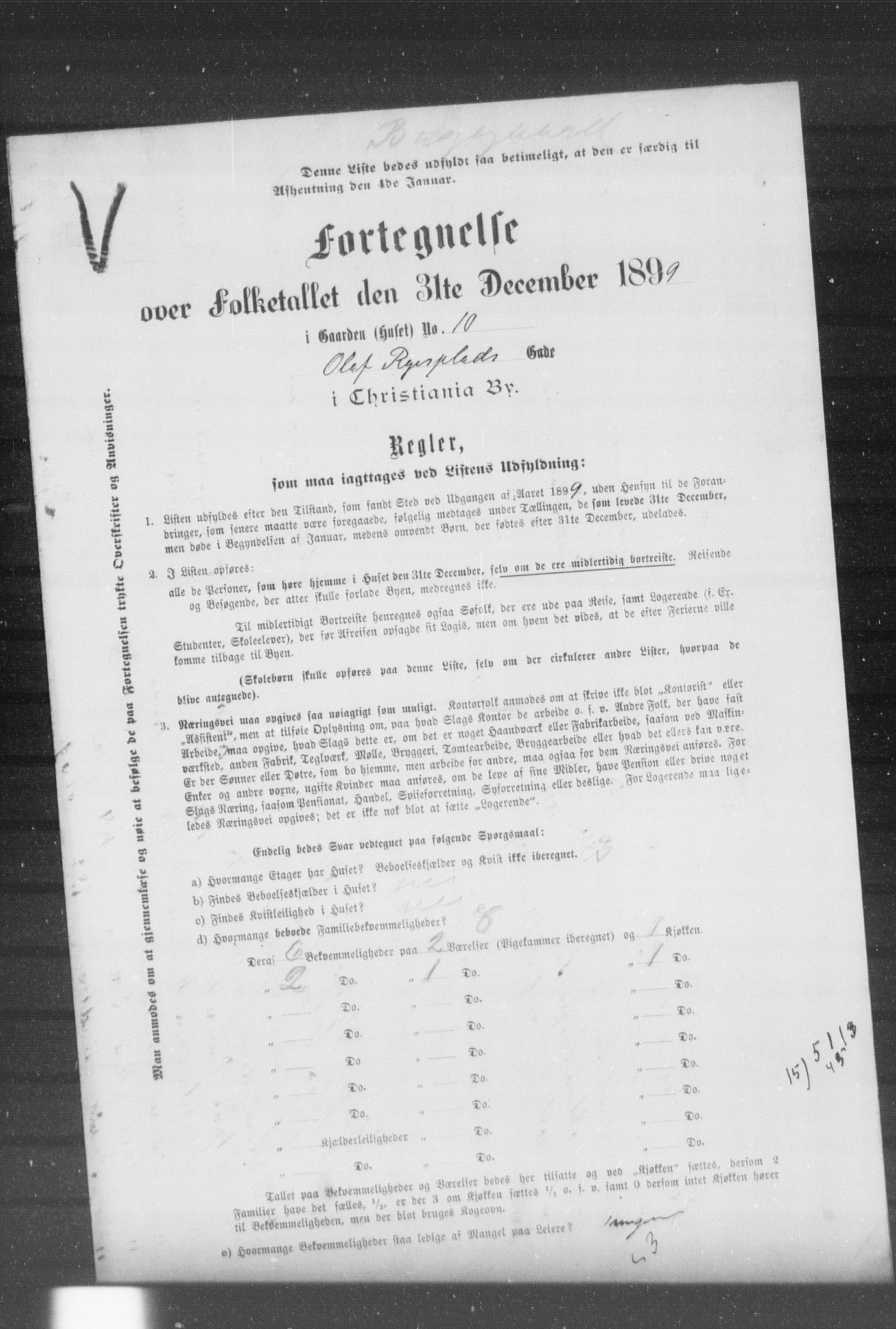 OBA, Municipal Census 1899 for Kristiania, 1899, p. 9791