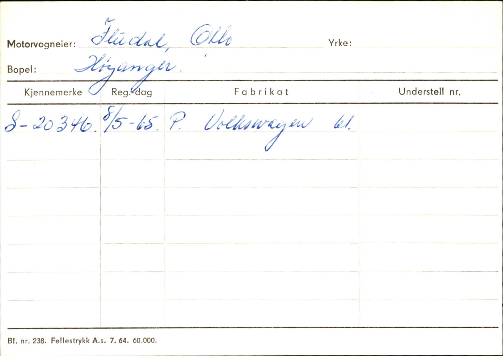 Statens vegvesen, Sogn og Fjordane vegkontor, AV/SAB-A-5301/4/F/L0130: Eigarregister Eid T-Å. Høyanger A-O, 1945-1975, p. 1019