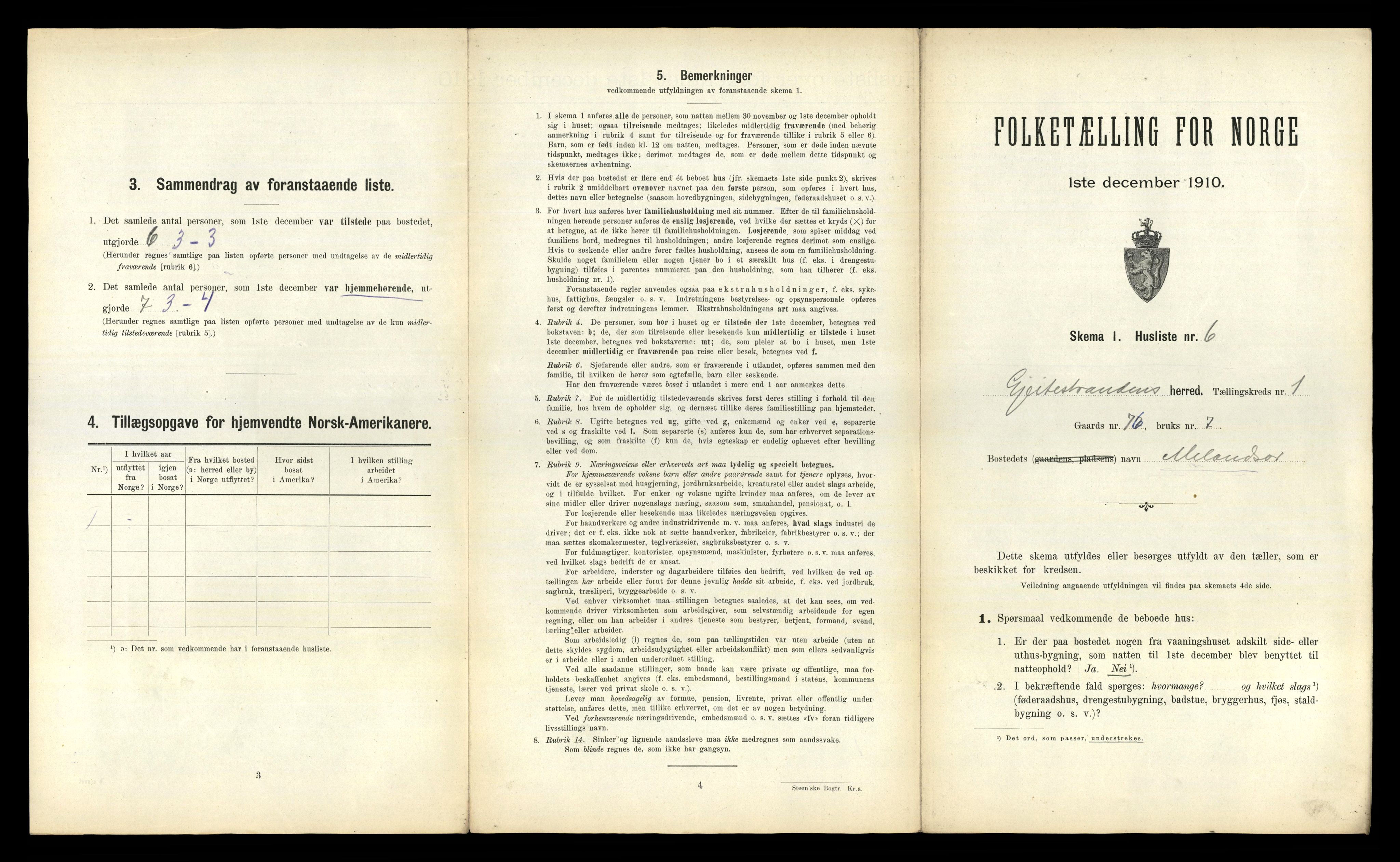 RA, 1910 census for Geitastrand, 1910, p. 28