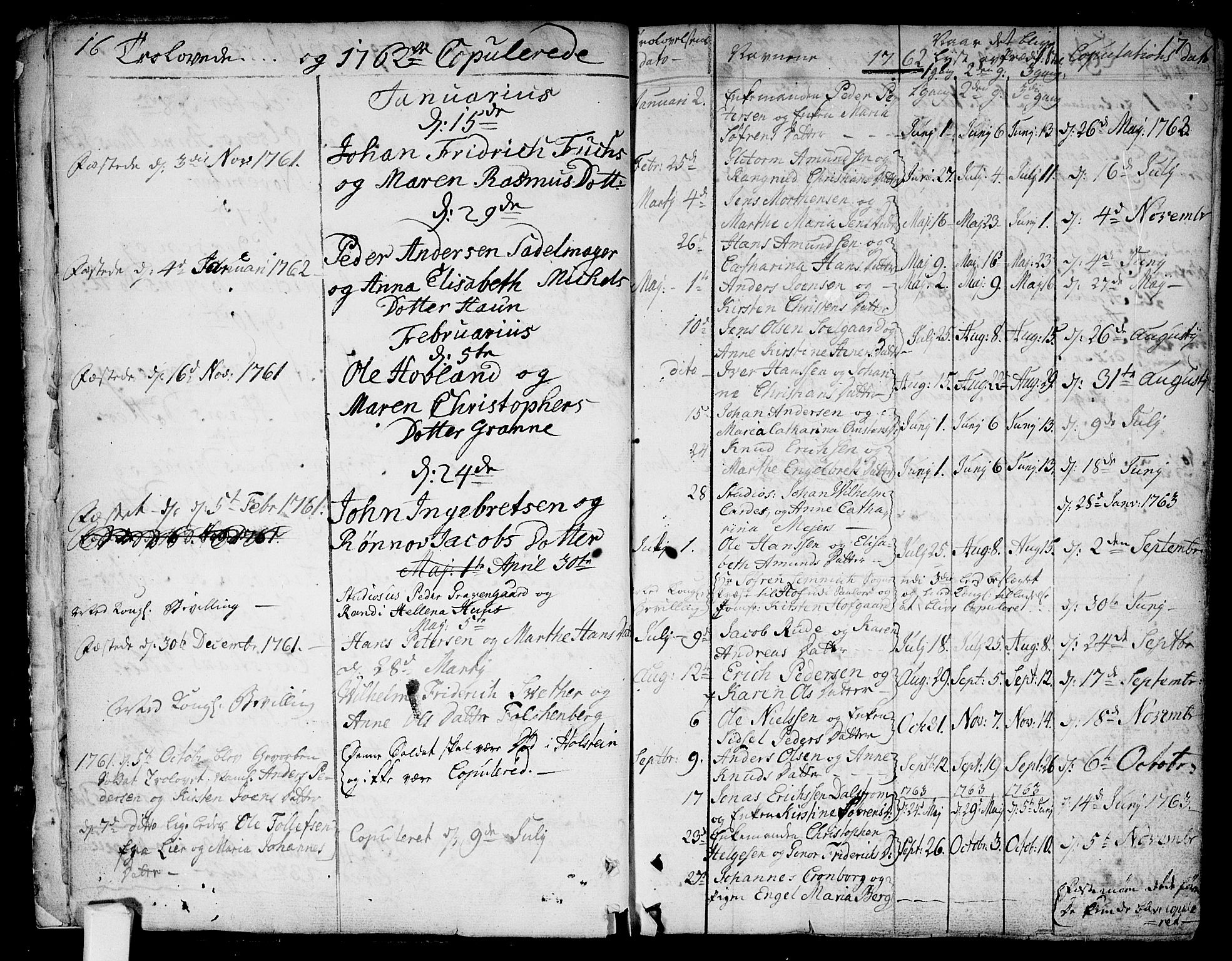 Bragernes kirkebøker, SAKO/A-6/F/Fa/L0005: Parish register (official) no. I 5, 1759-1781, p. 16-17