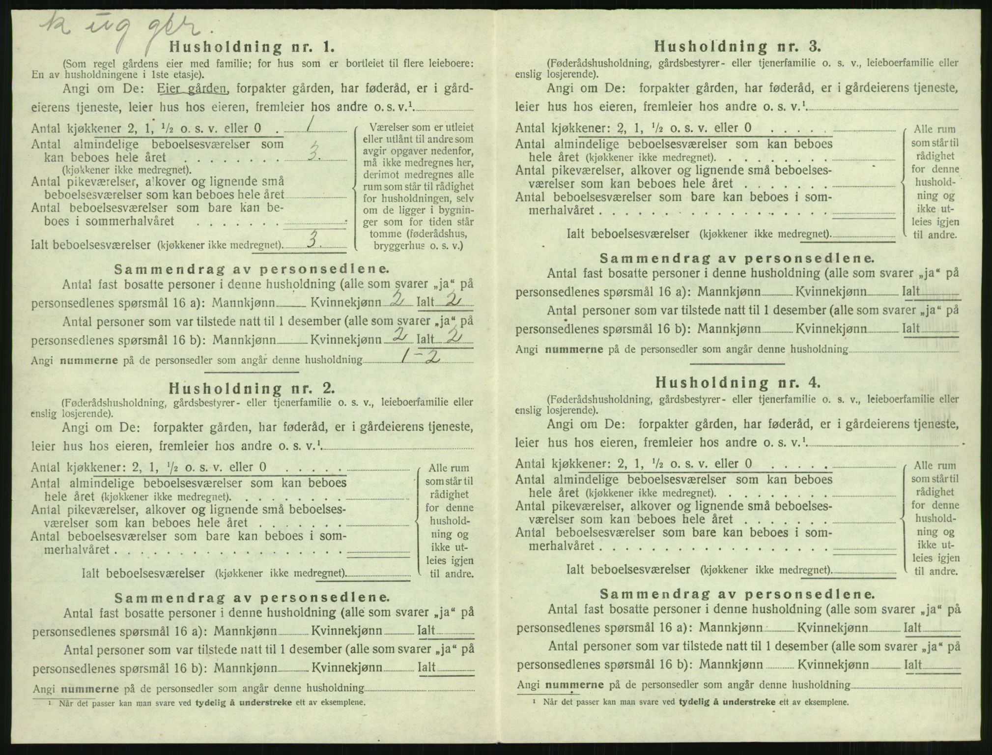 SAST, 1920 census for Klepp, 1920, p. 1171