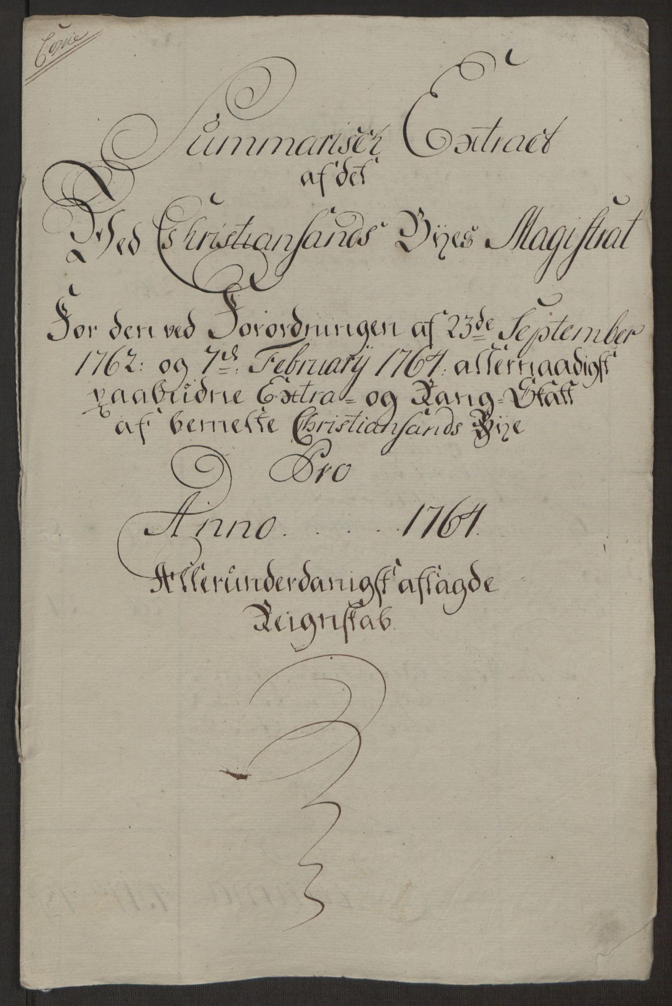 Rentekammeret inntil 1814, Reviderte regnskaper, Byregnskaper, AV/RA-EA-4066/R/Rm/L0265/0001: [M6] Kontribusjonsregnskap / Ekstraskatt, 1762-1764, p. 187